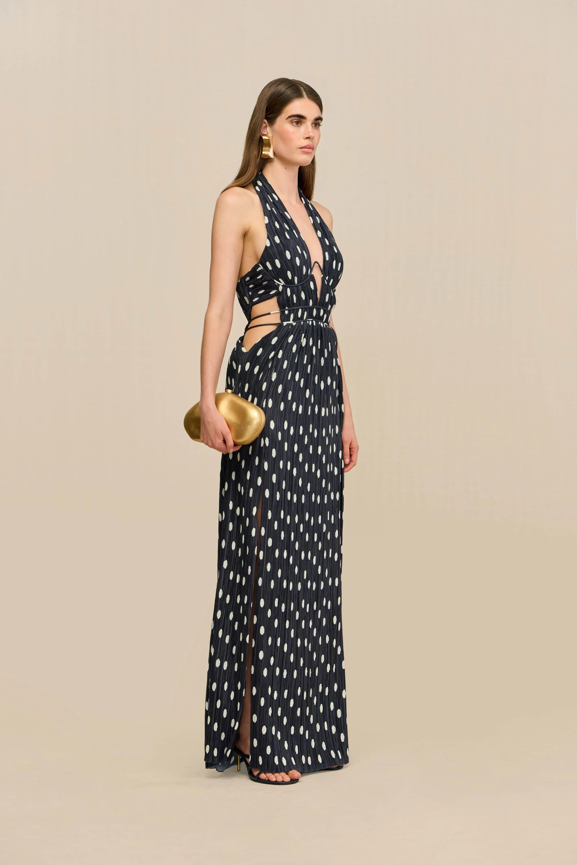 AASHVI GOWN - SMALL DOT DEEP LAKE - Image 4