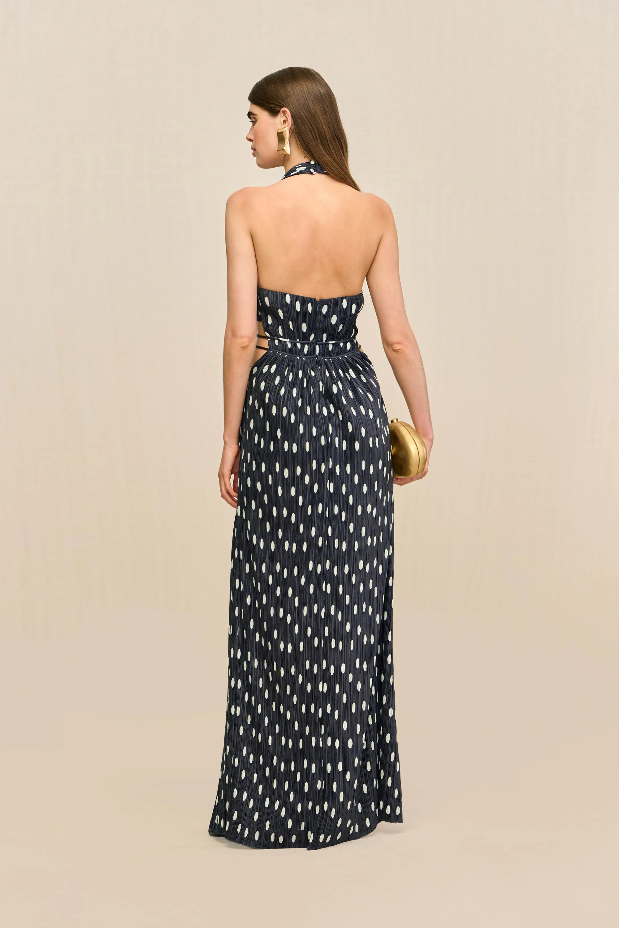 AASHVI GOWN - SMALL DOT DEEP LAKE - Image 5