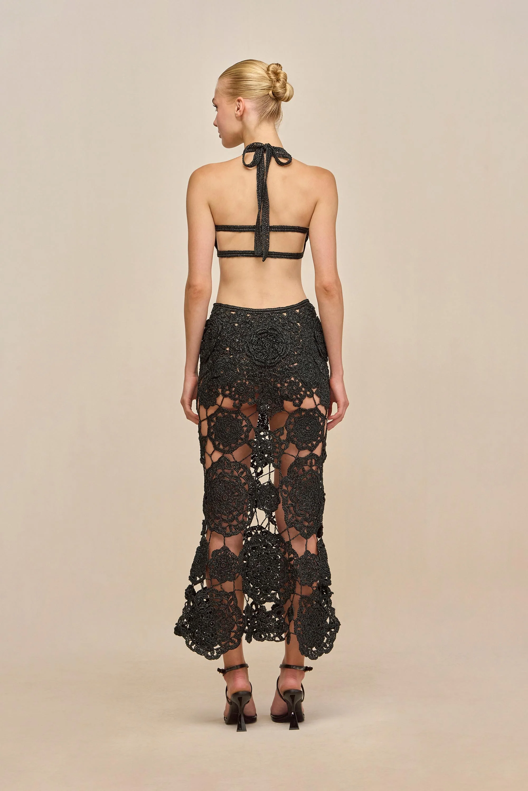 ACCALIA CROCHET GOWN - BLACK - Image 6