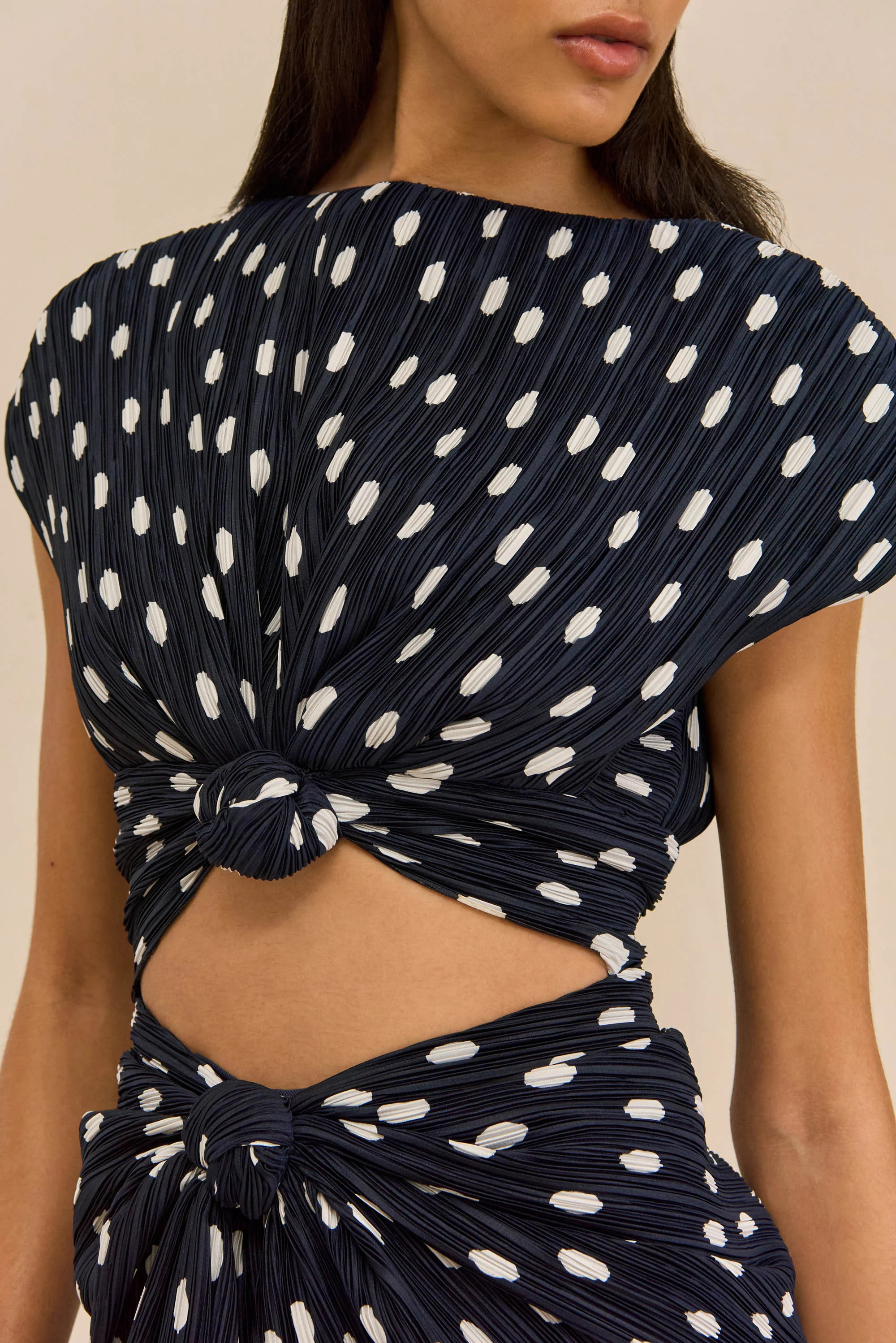 AIRA DRESS - SMALL DOT DEEP LAKE - Image 4