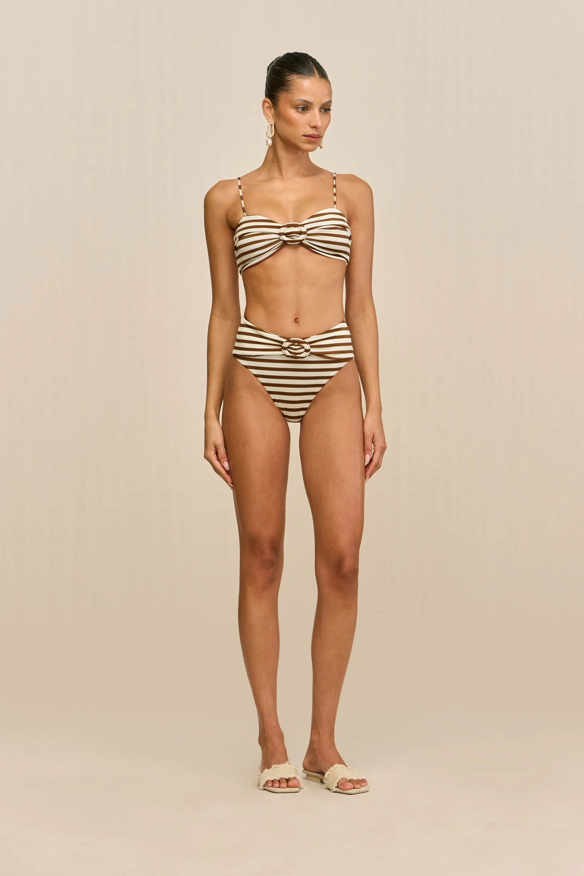 ALOUETTE BIKINI TOP - SMALL SADDLE STRIPE - Image 2