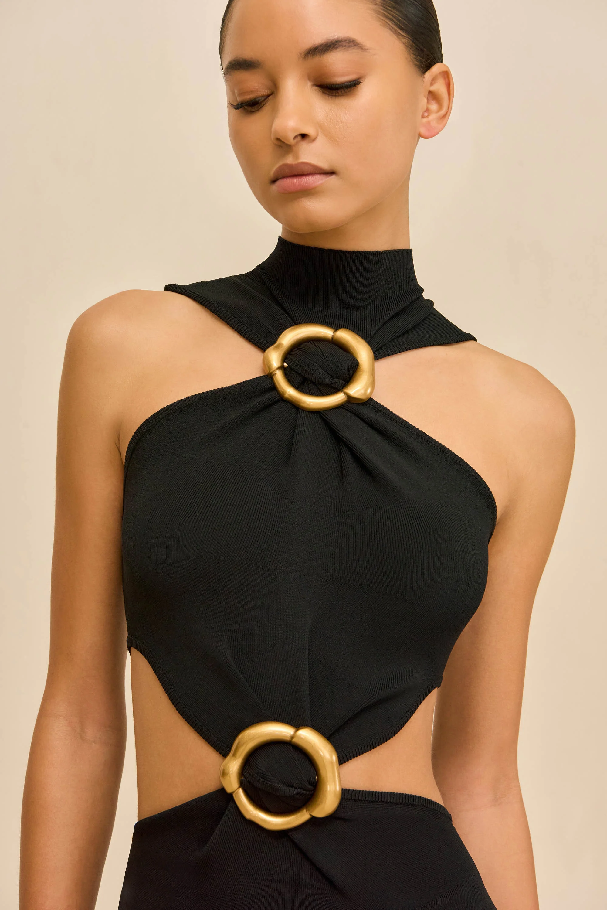 AMBAR KNIT DRESS - BLACK - Image 2
