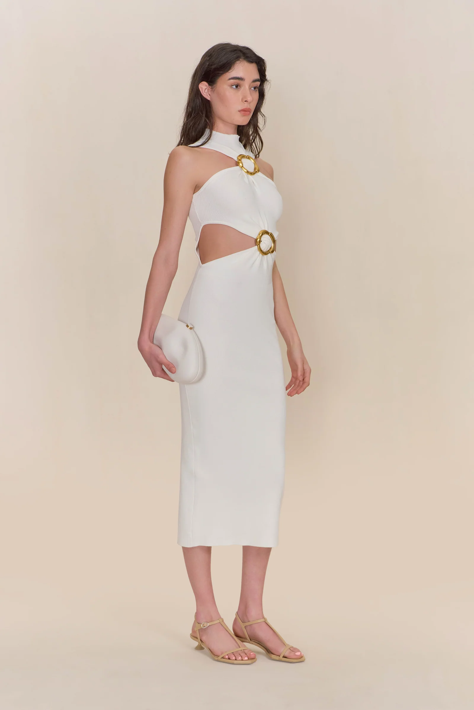 AMBAR KNIT DRESS - OFF WHITE - Image 3