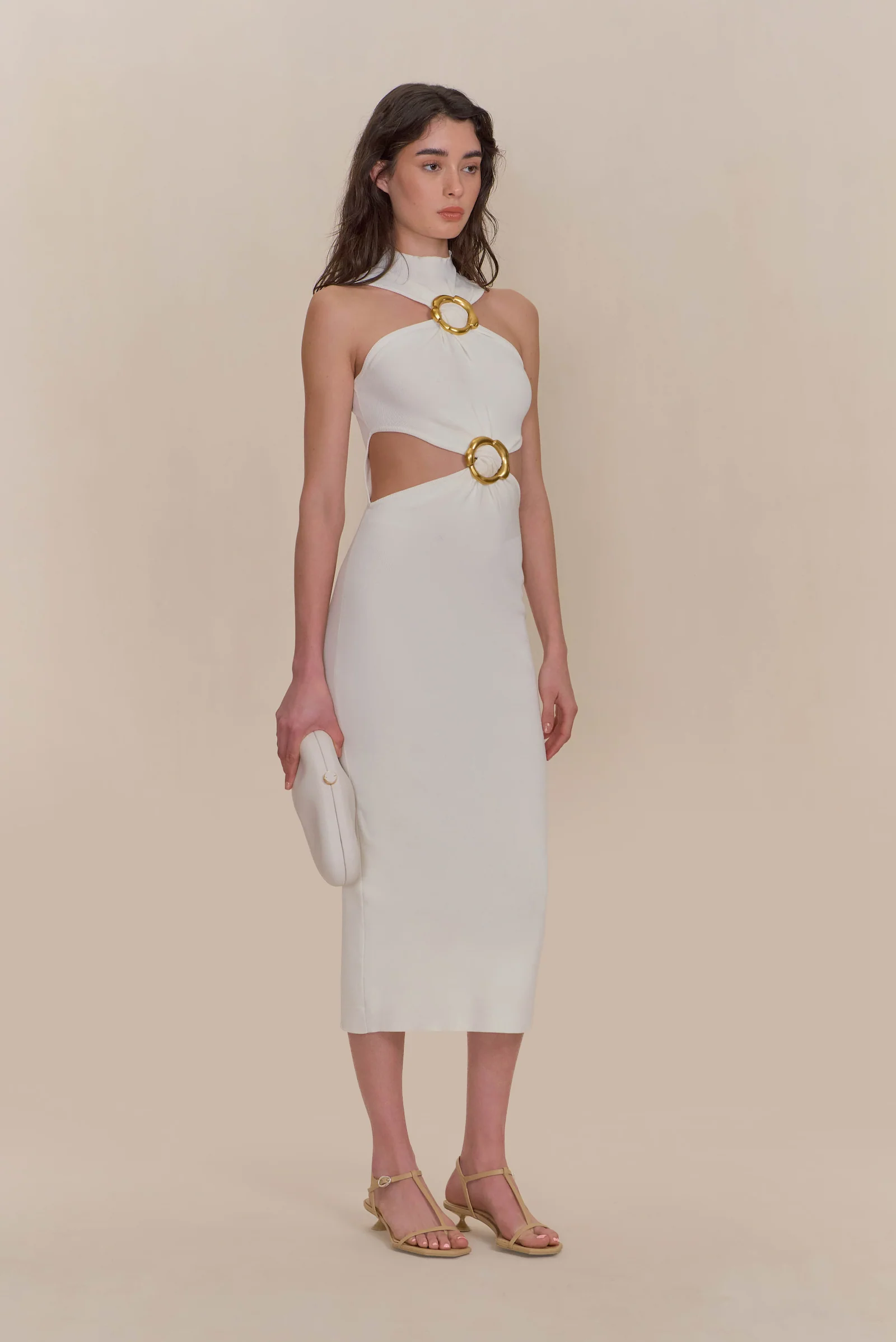AMBAR KNIT DRESS - OFF WHITE - Image 4