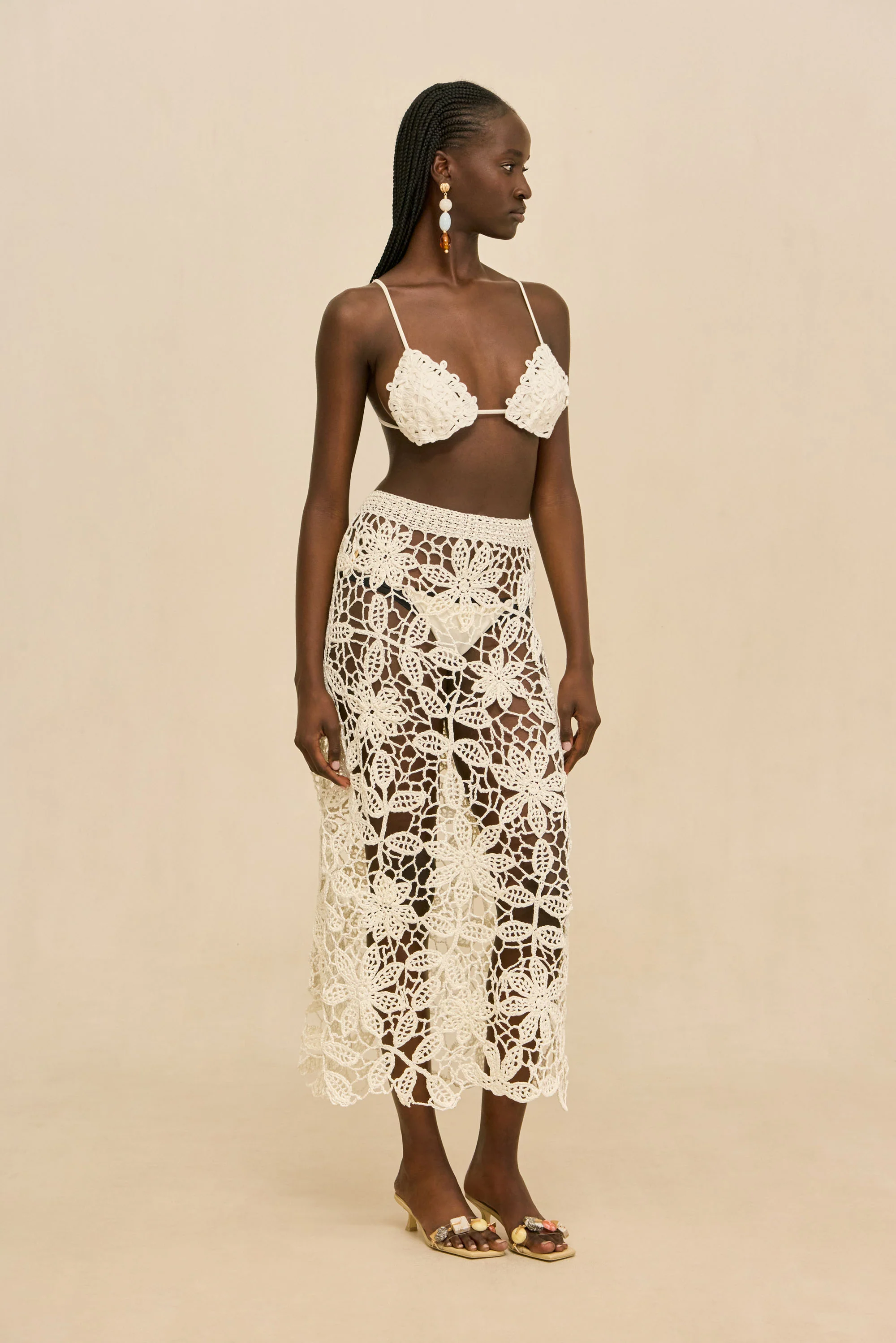 AMINA CROCHET SKIRT - WHITE - Image 4