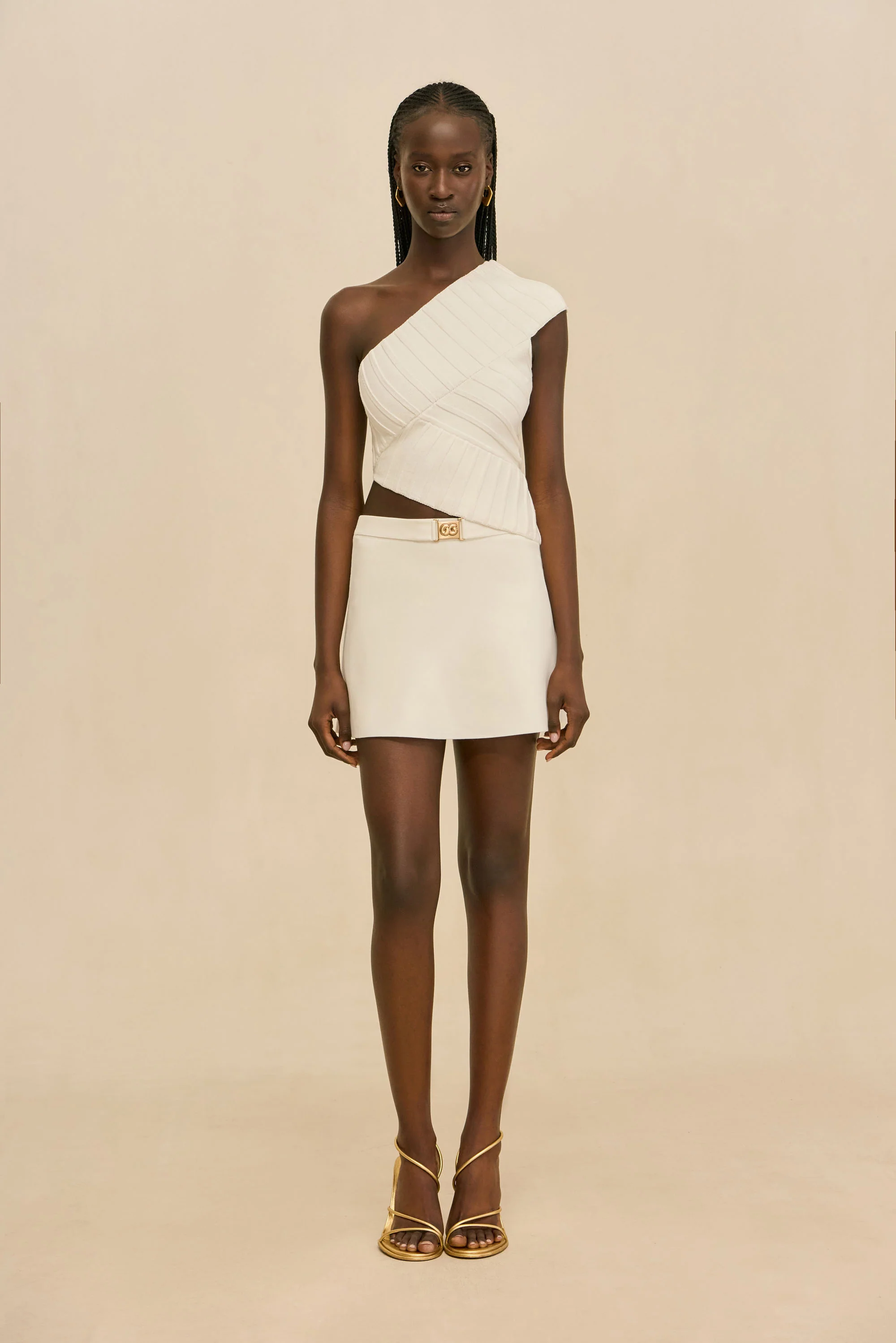 AMORET KNIT SKIRT - OFF WHITE - Image 3