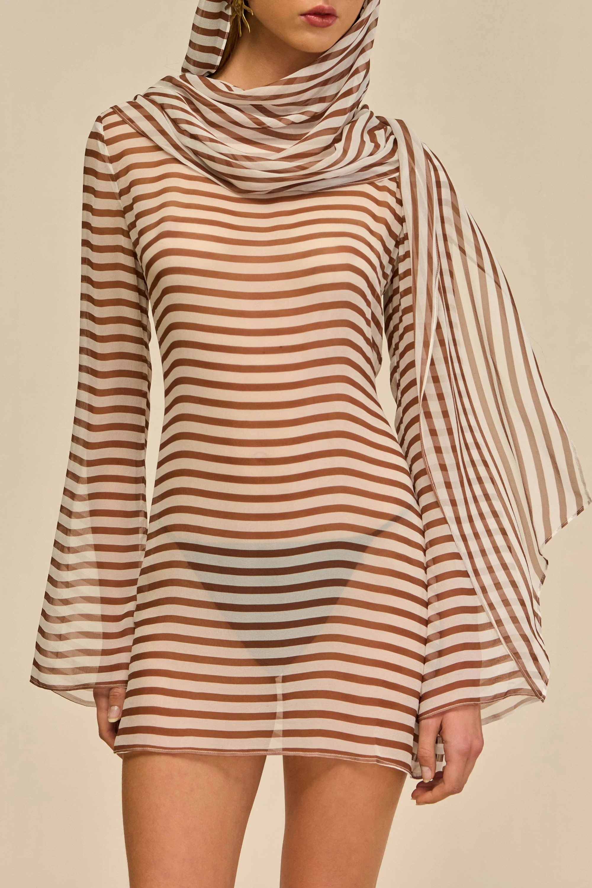 BEAUX DRESS - SMALL SADDLE STRIPE - Image 4