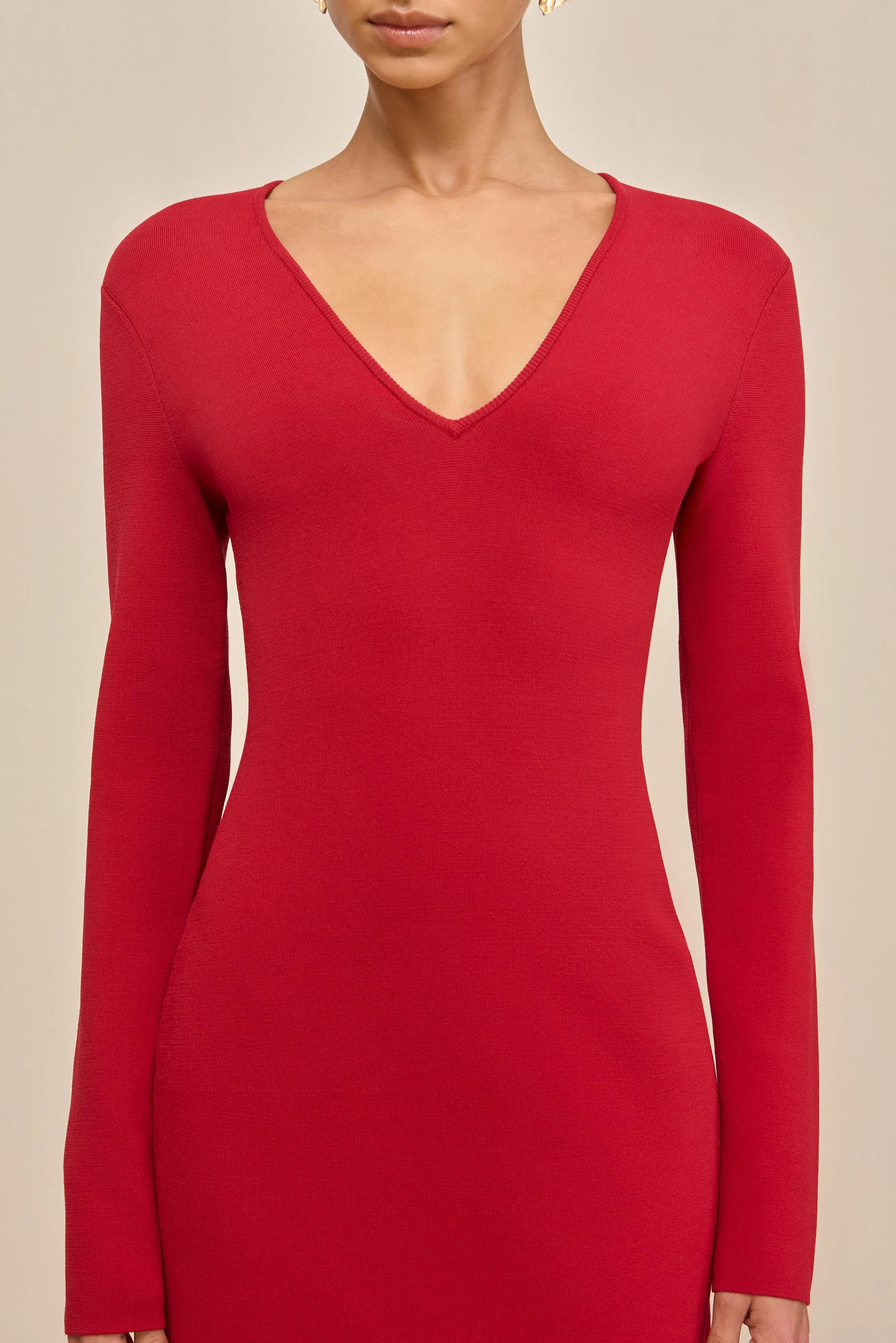 BOA KNIT DRESS - MERLOT - Image 4