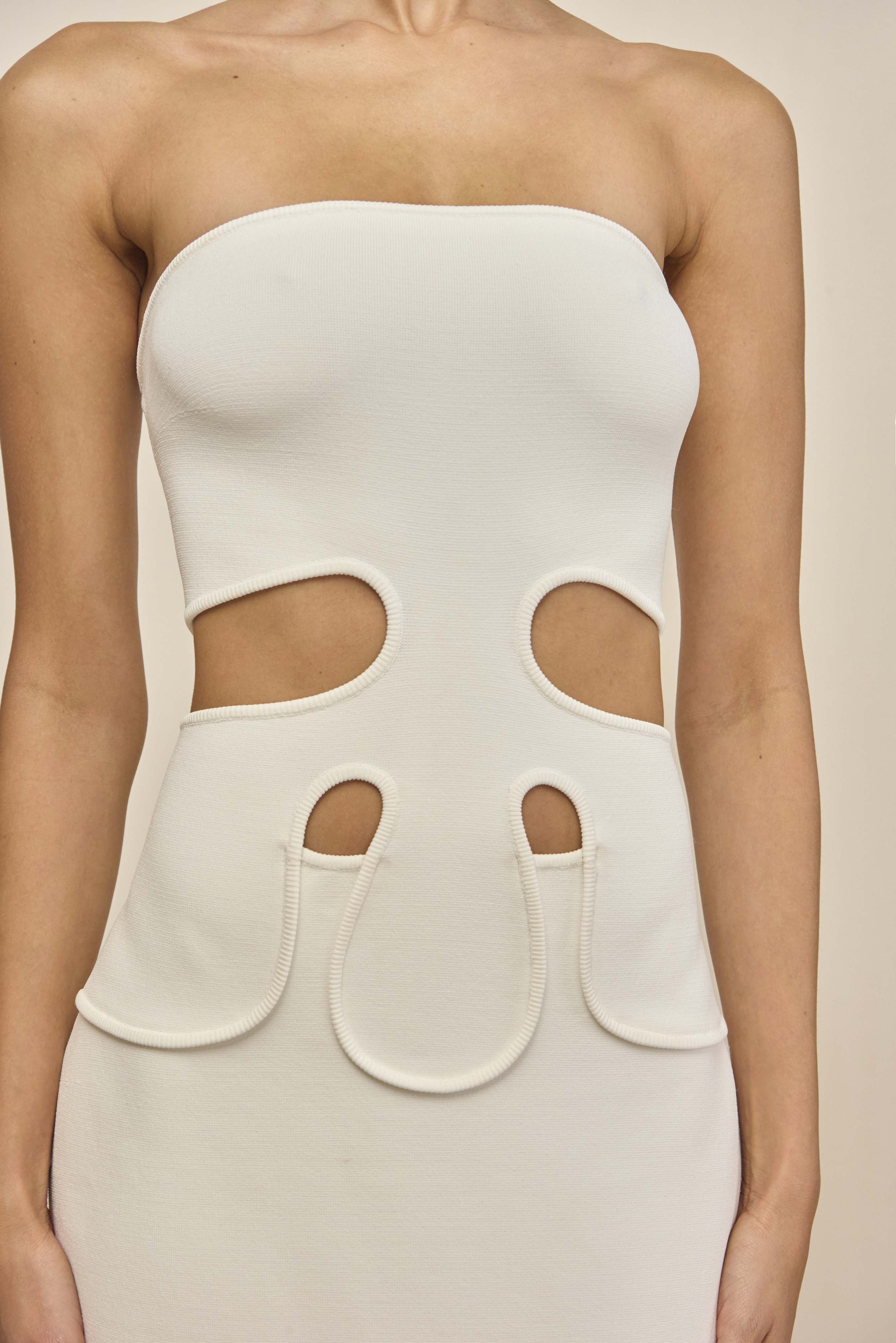 BRUNELO KNIT DRESS - OFF WHITE - Image 4