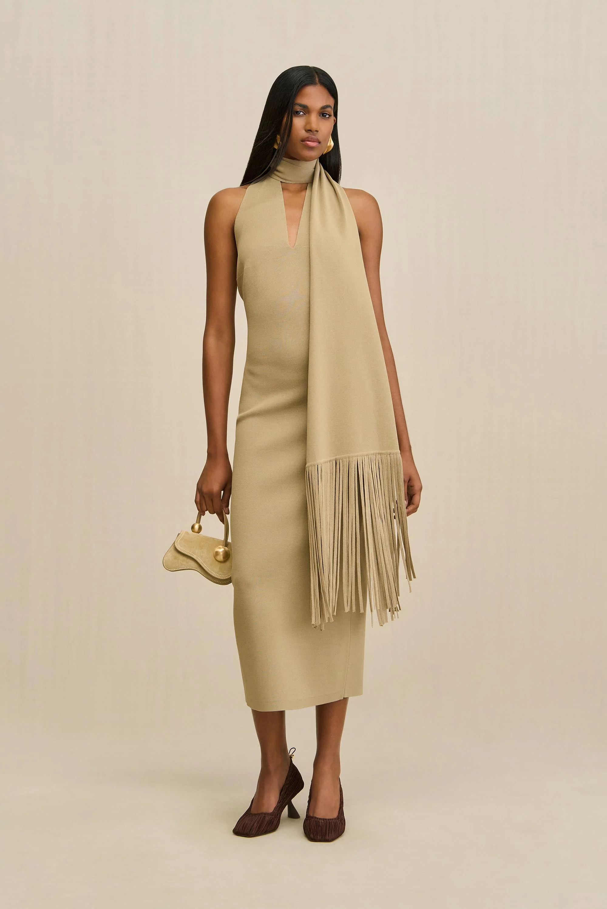 CAIA KNIT DRESS - NUTMEG