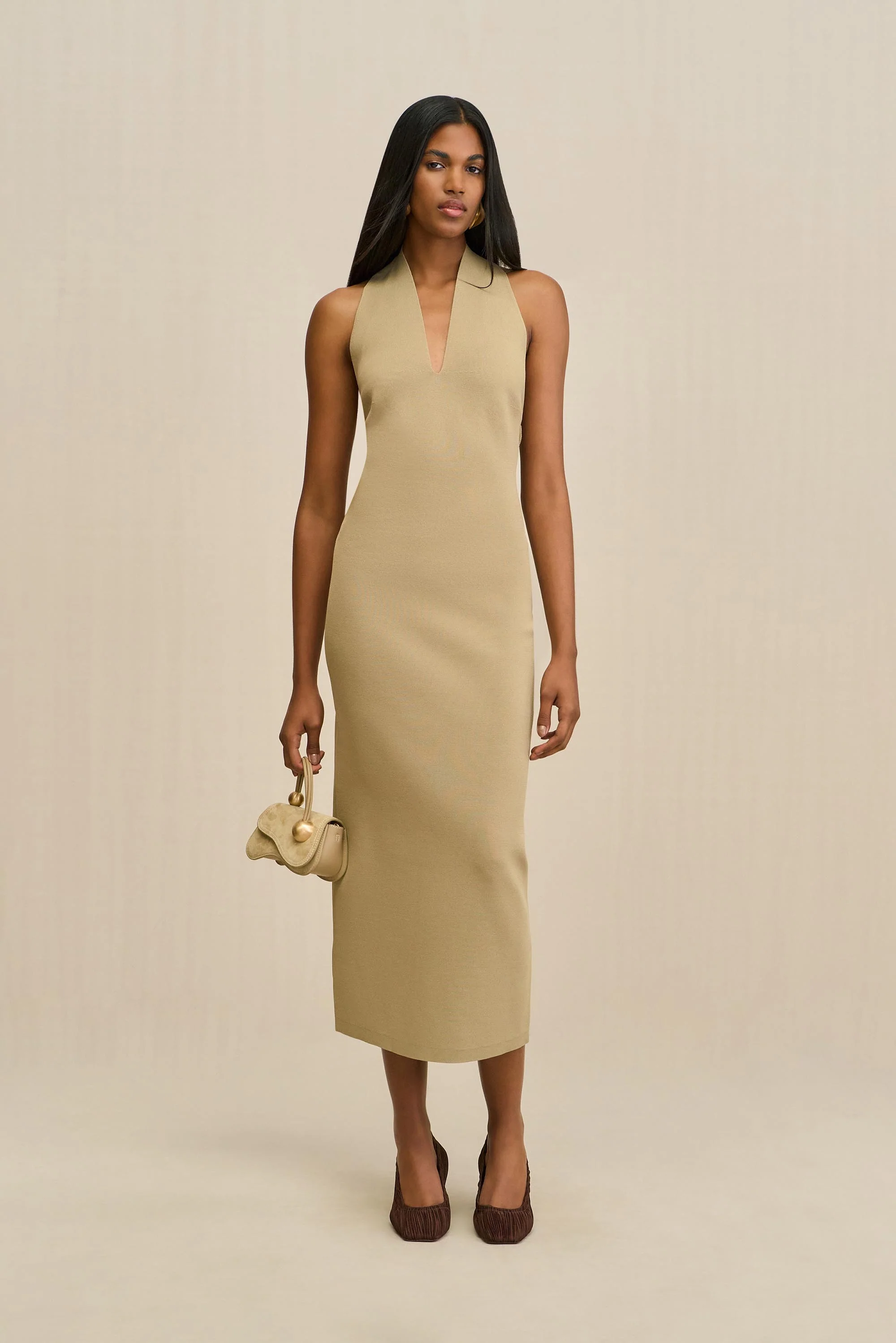 CAIA KNIT DRESS - NUTMEG - Image 6