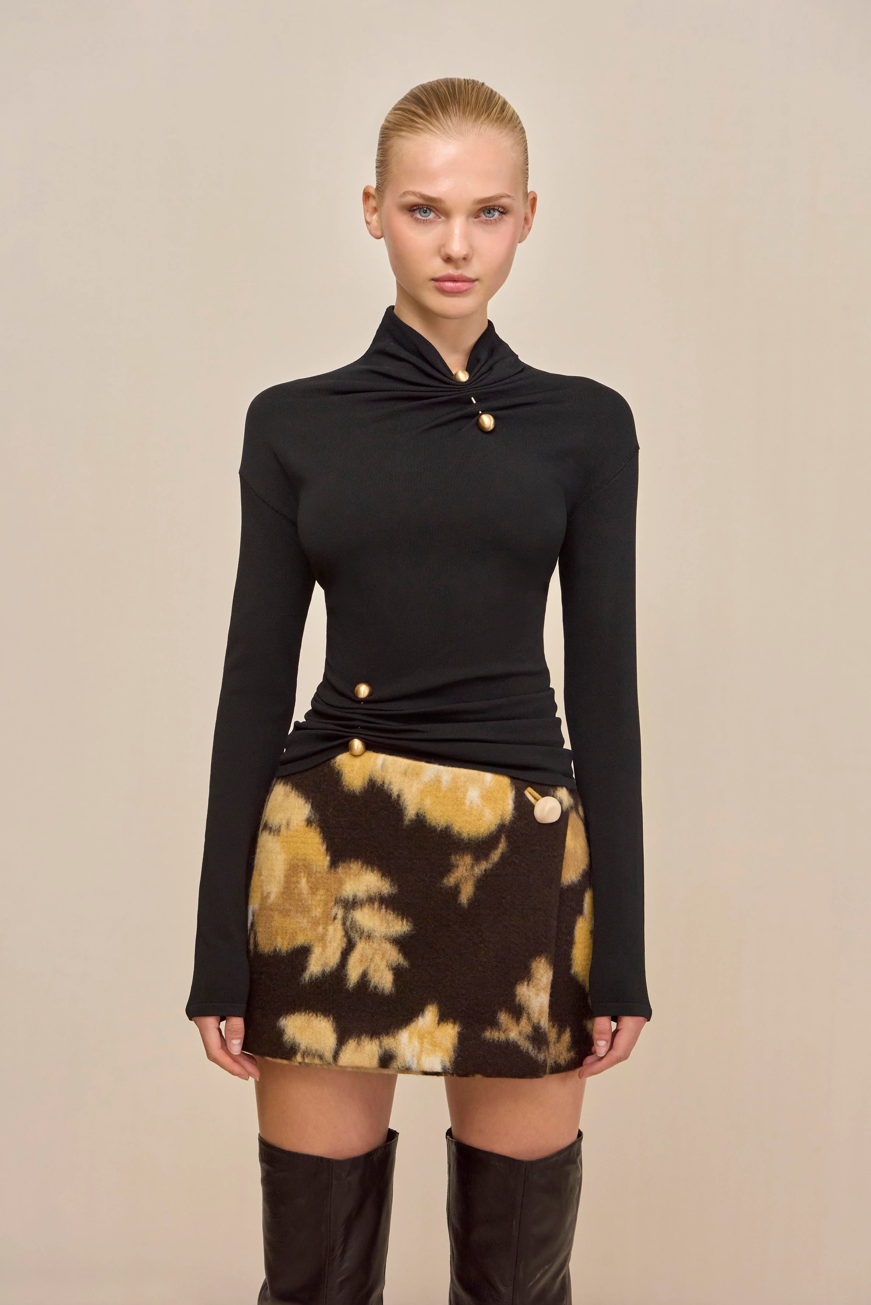 CALLIE KNIT TOP - BLACK - Image 4