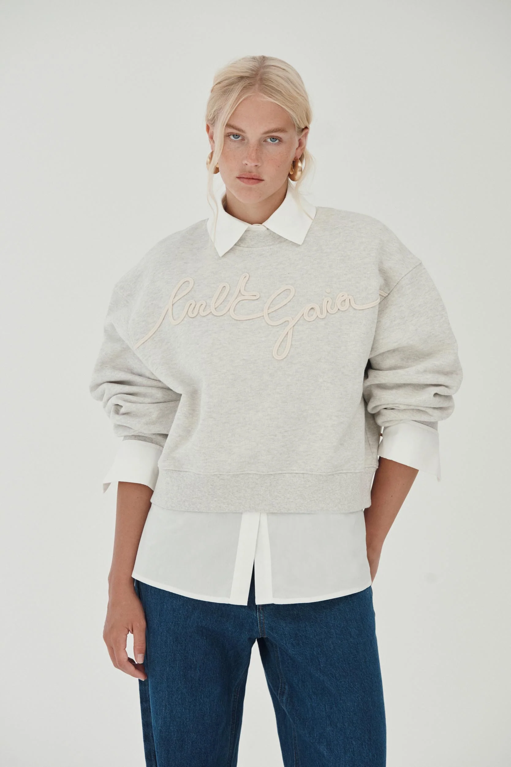 CARINNA SWEATSHIRT - LIGHT GREY - Image 8