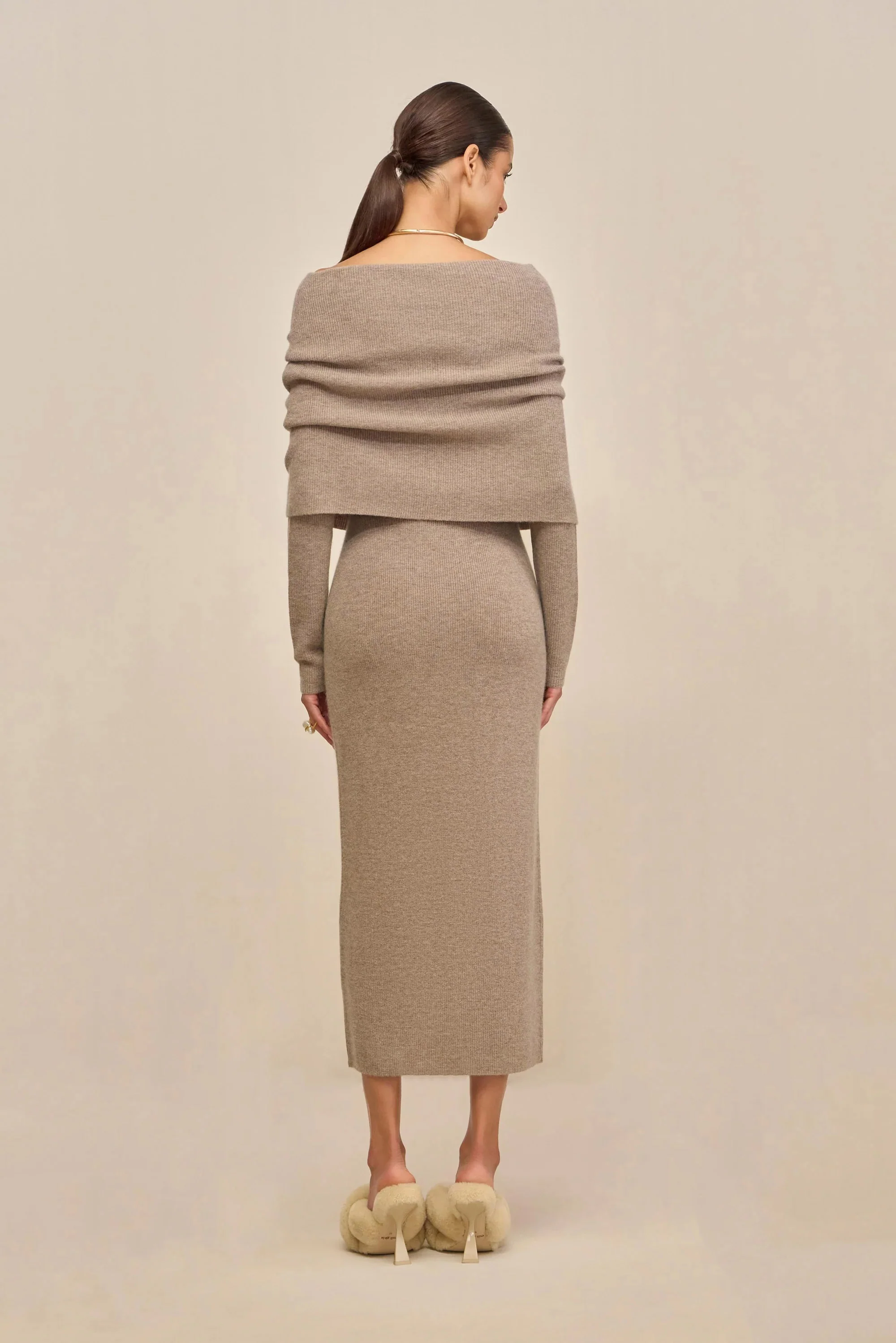 CARLINE KNIT DRESS - TOAST - Image 5