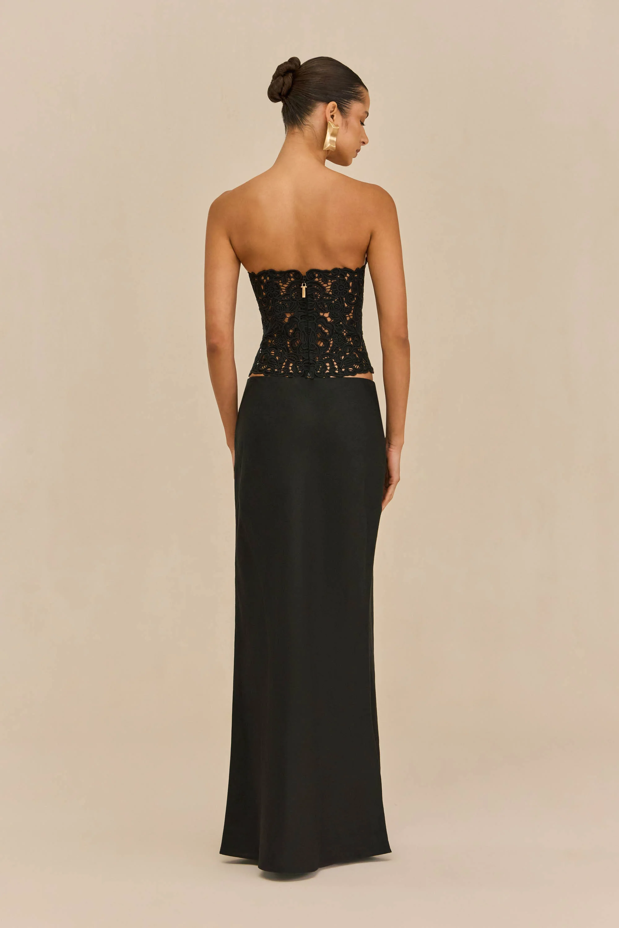 CHANTEL SKIRT - BLACK LINEN - Image 5
