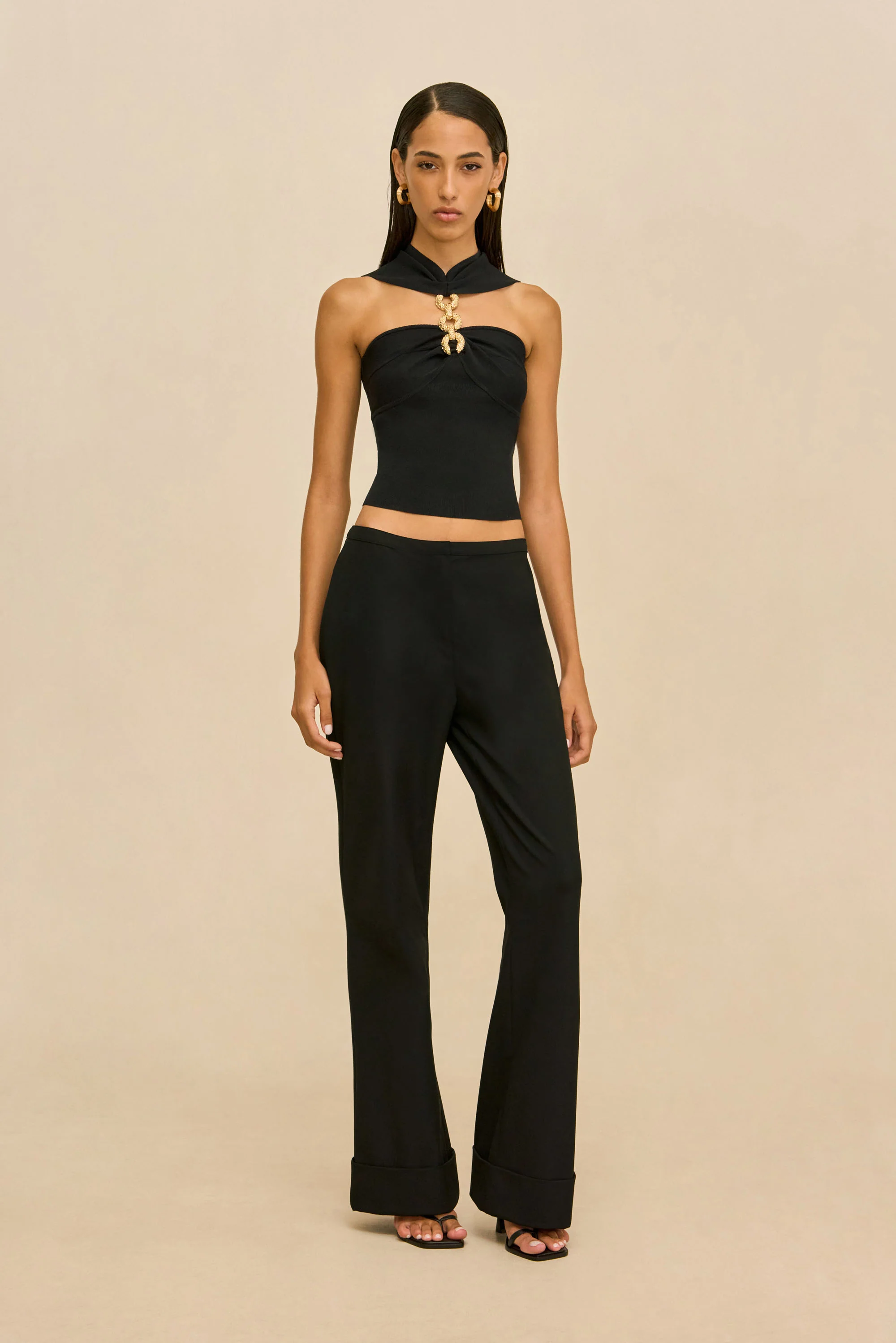 CHRIS KNIT TOP - BLACK - Image 2