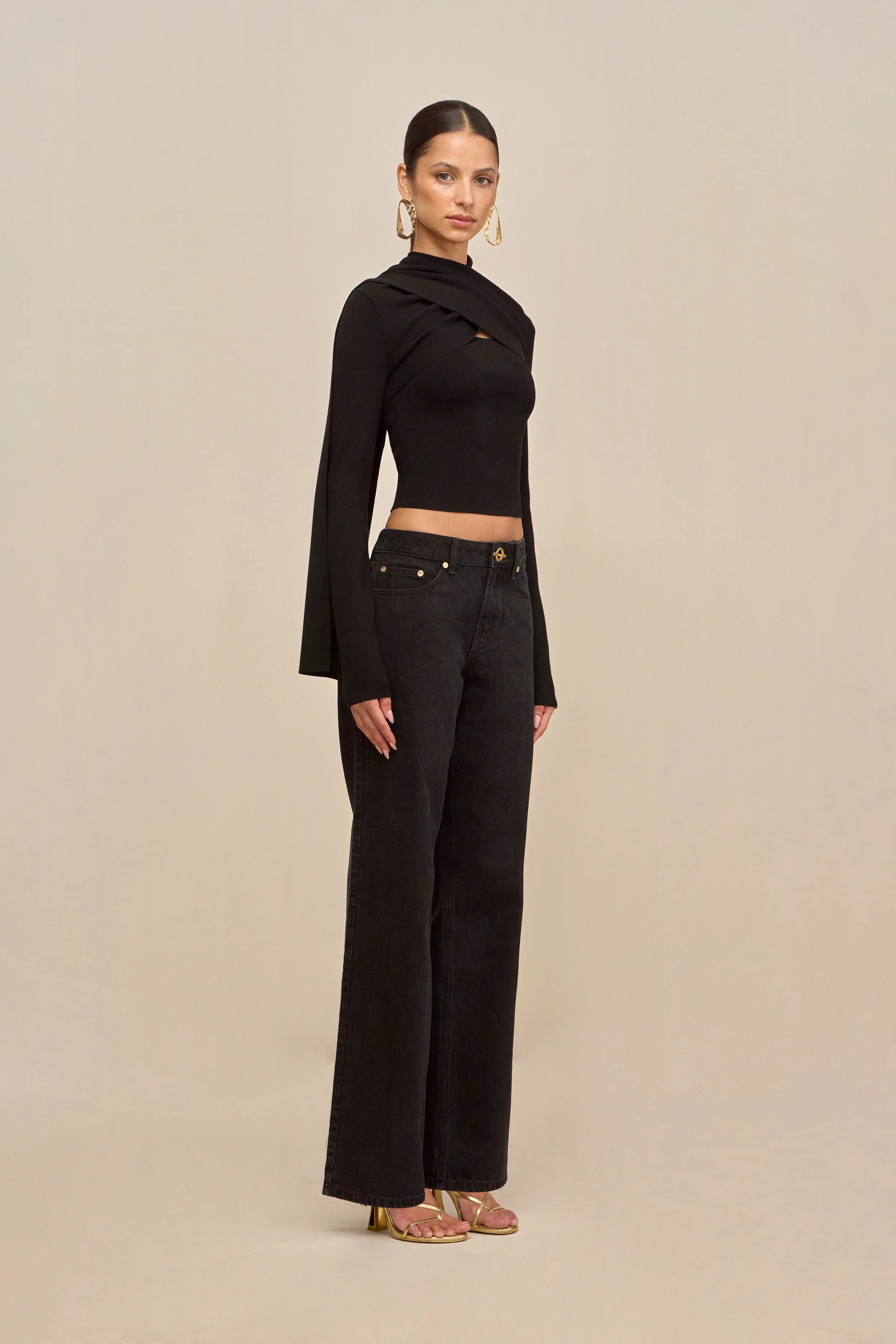 CRAWFORD KNIT TOP - BLACK - Image 3