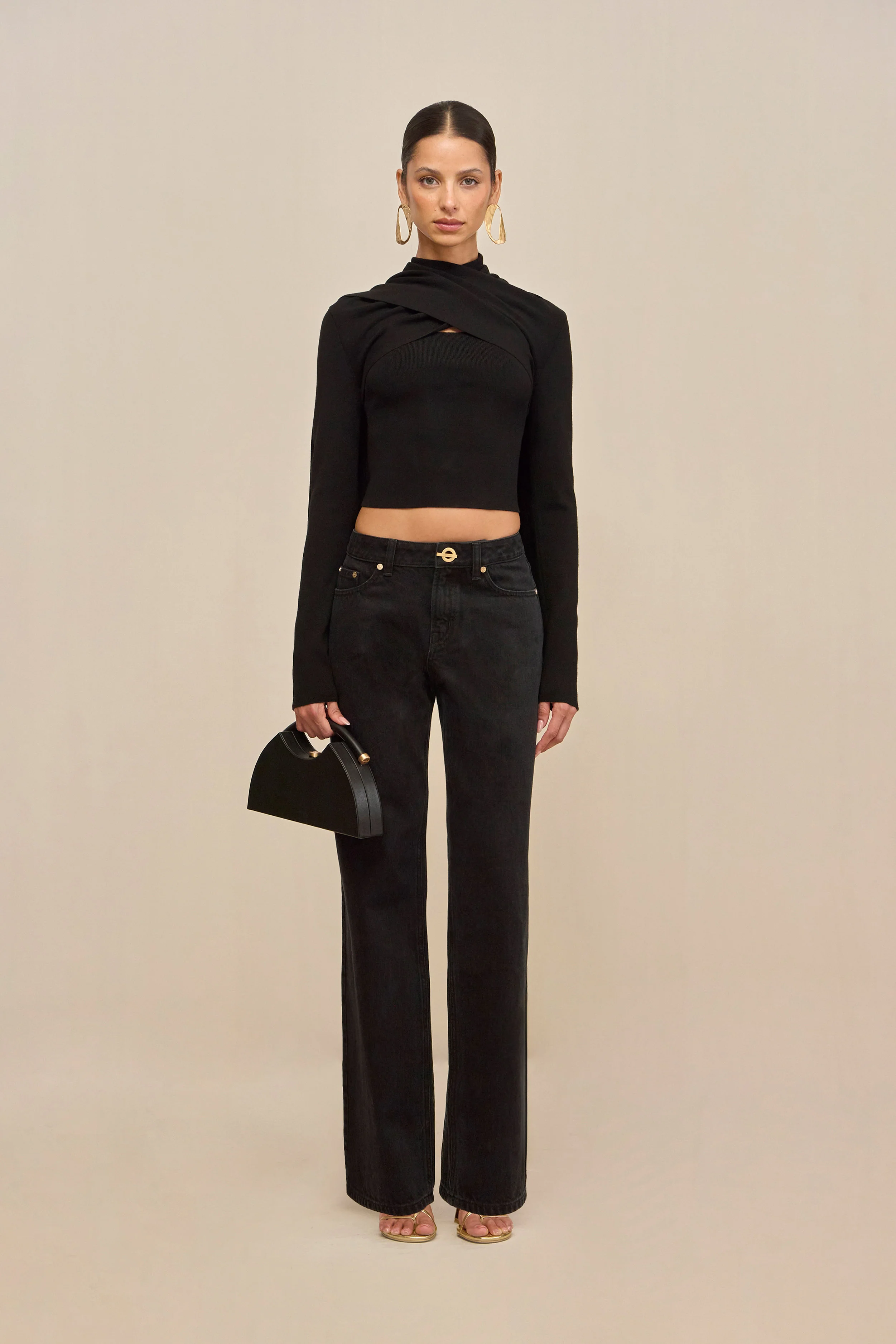 CRAWFORD KNIT TOP - BLACK - Image 4