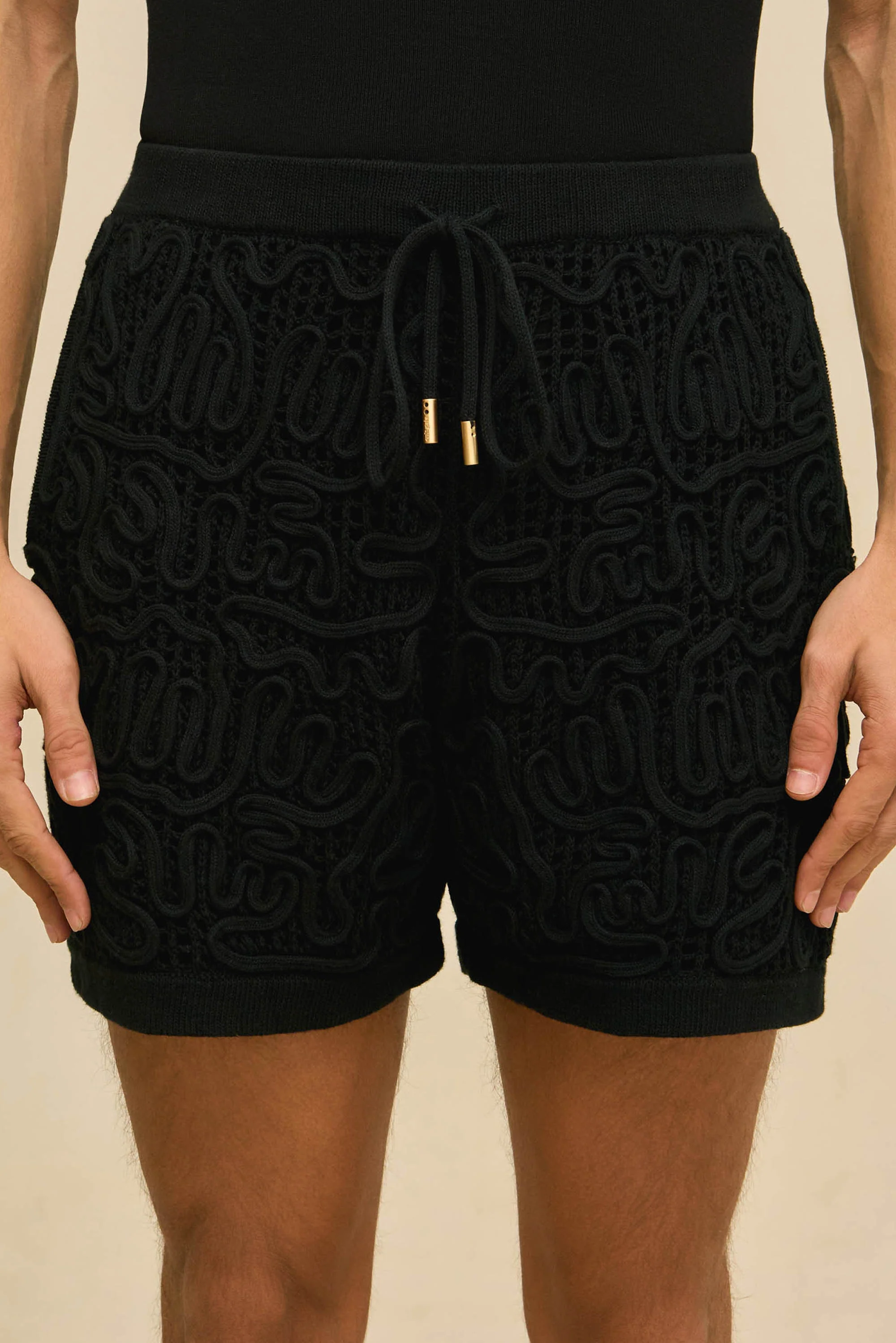 CRETA CROCHET SHORT - BLACK - Image 3