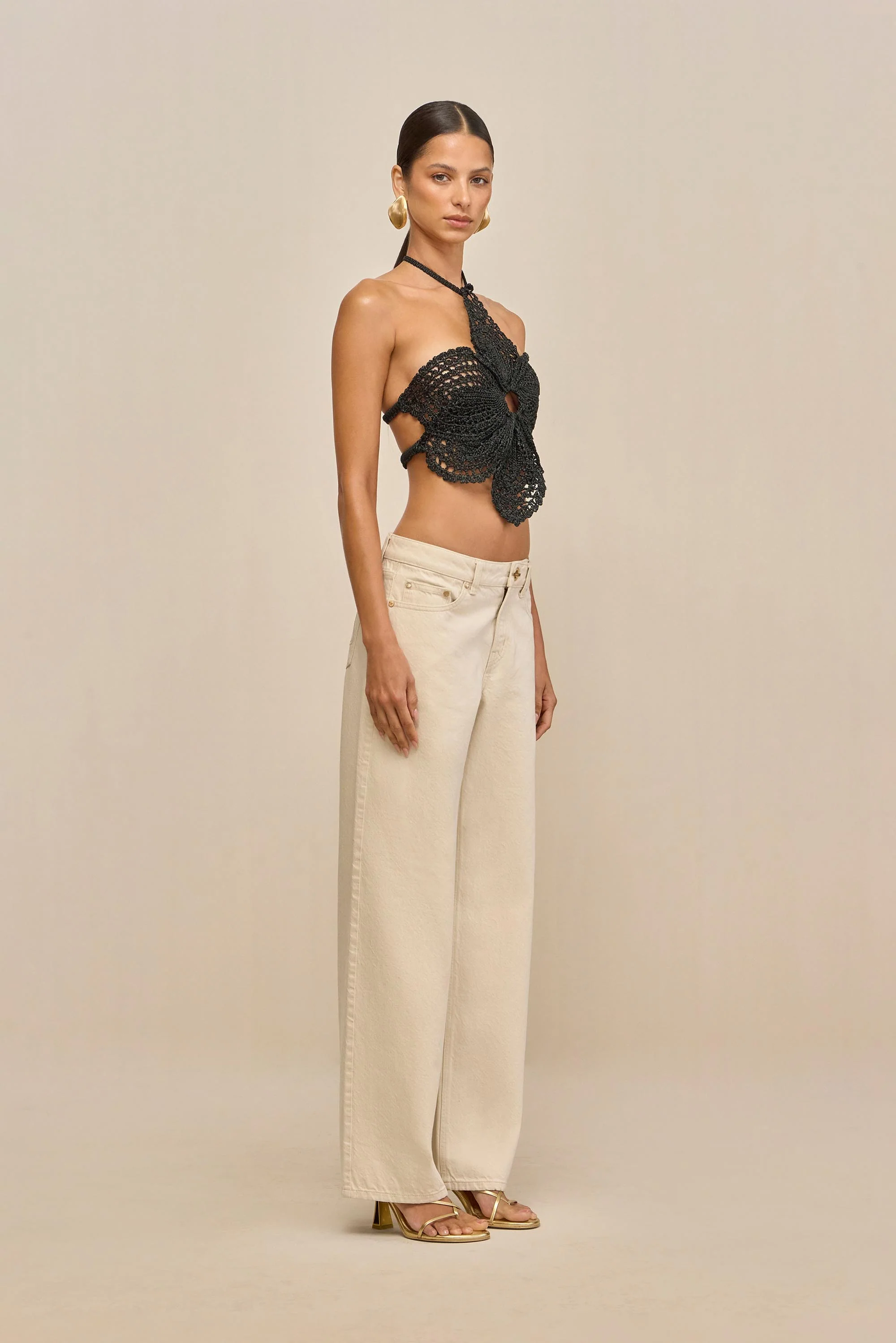 DARLENA CROCHET TOP - BLACK - Image 5