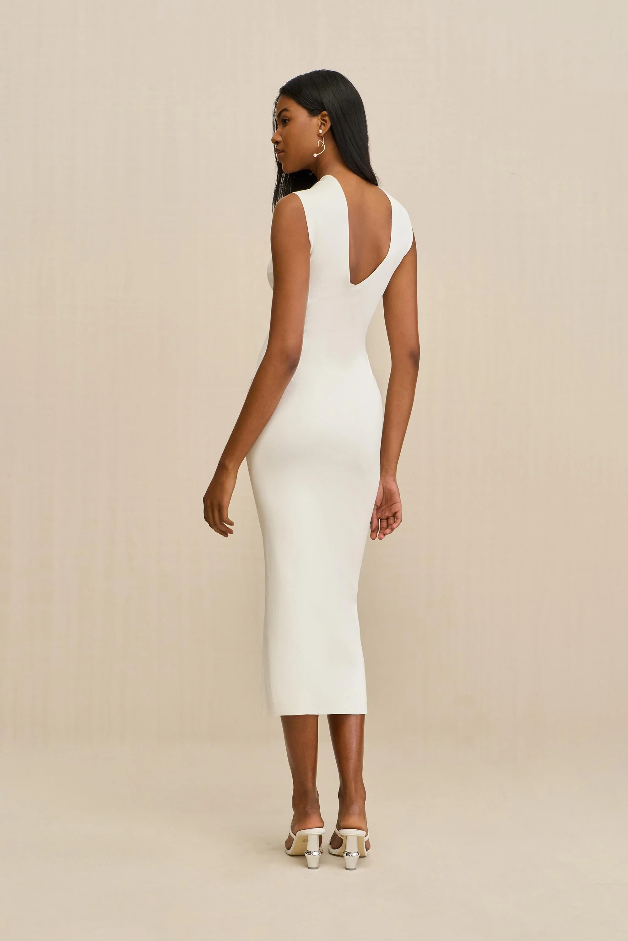 DAWNETTE KNIT DRESS - OFF WHITE - Image 5