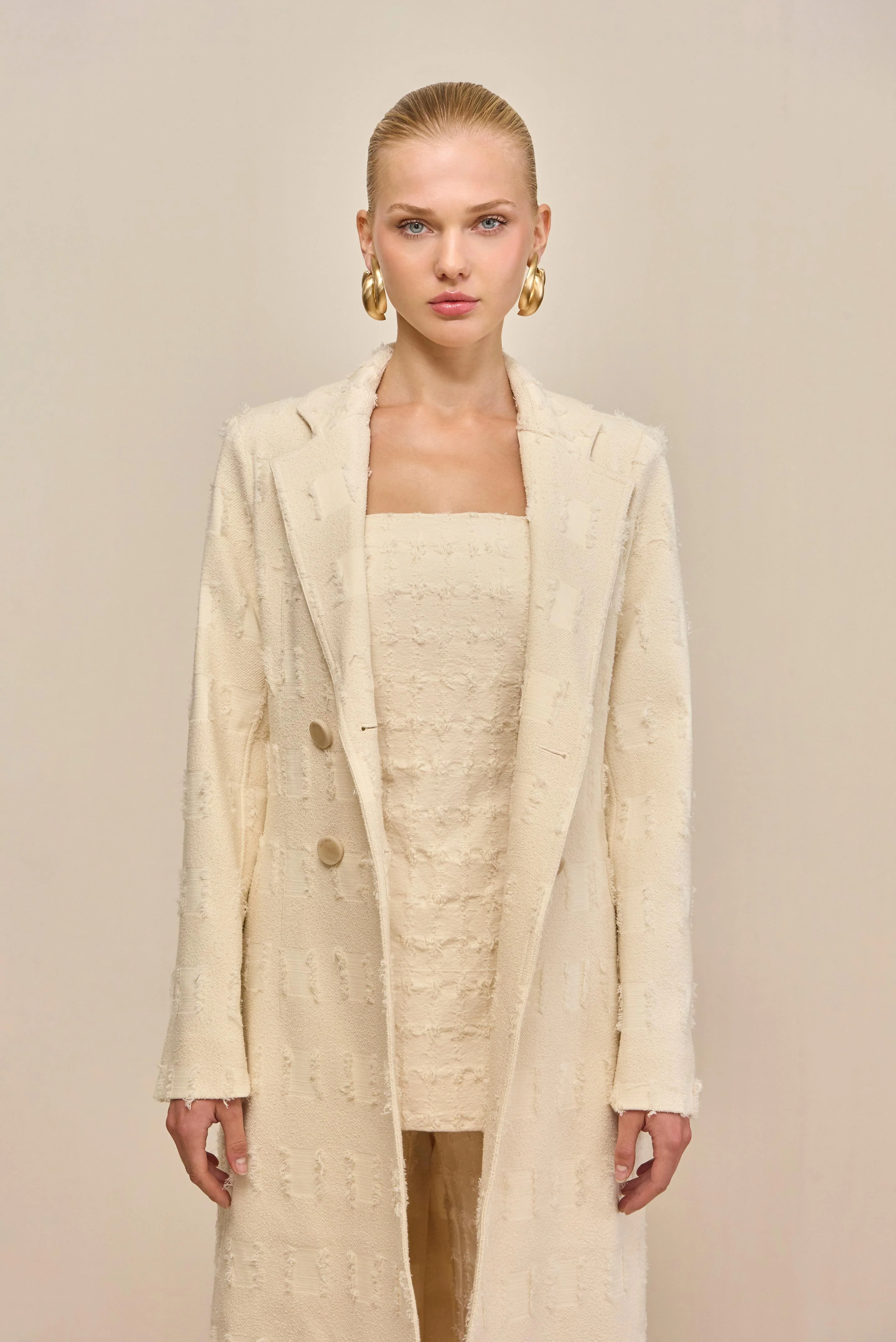 DILAN COAT - OFF WHITE MULTI - Image 3