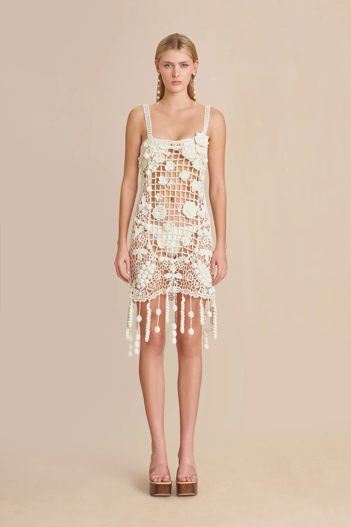 ELAINA CROCHET DRESS - OFF WHITE