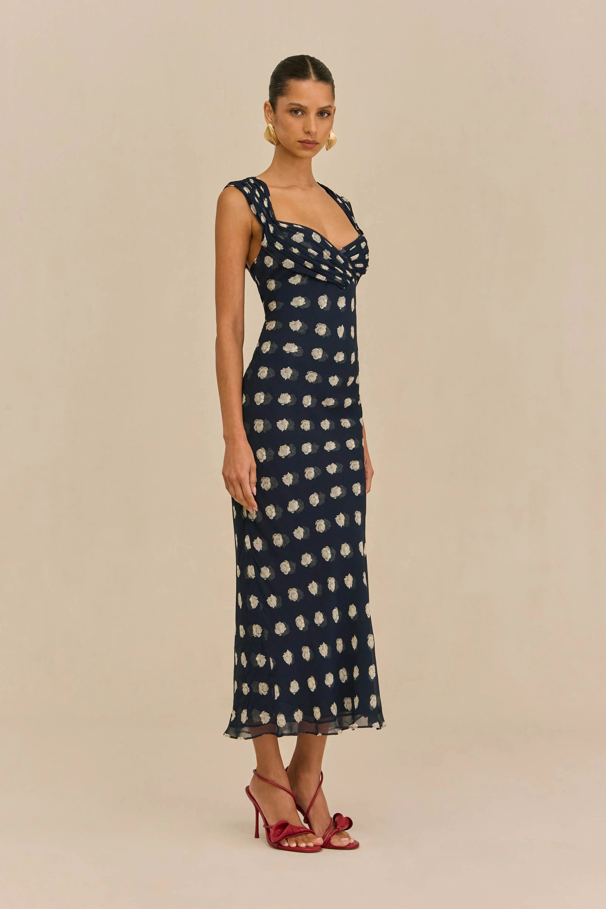 ELISEO DRESS - SMALL DOT DEEP LAKE - Image 4