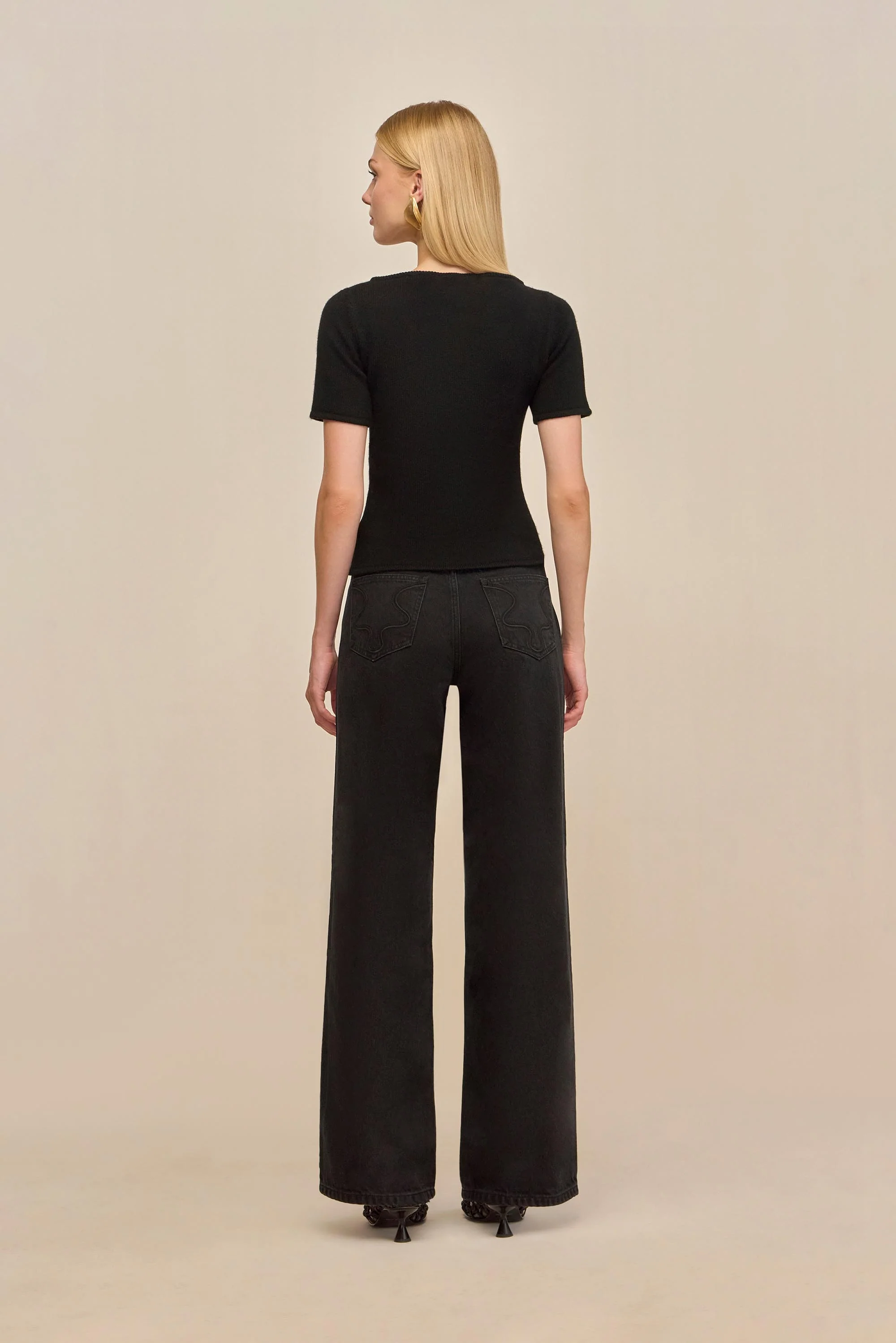 ELLEN KNIT TOP - BLACK - Image 5