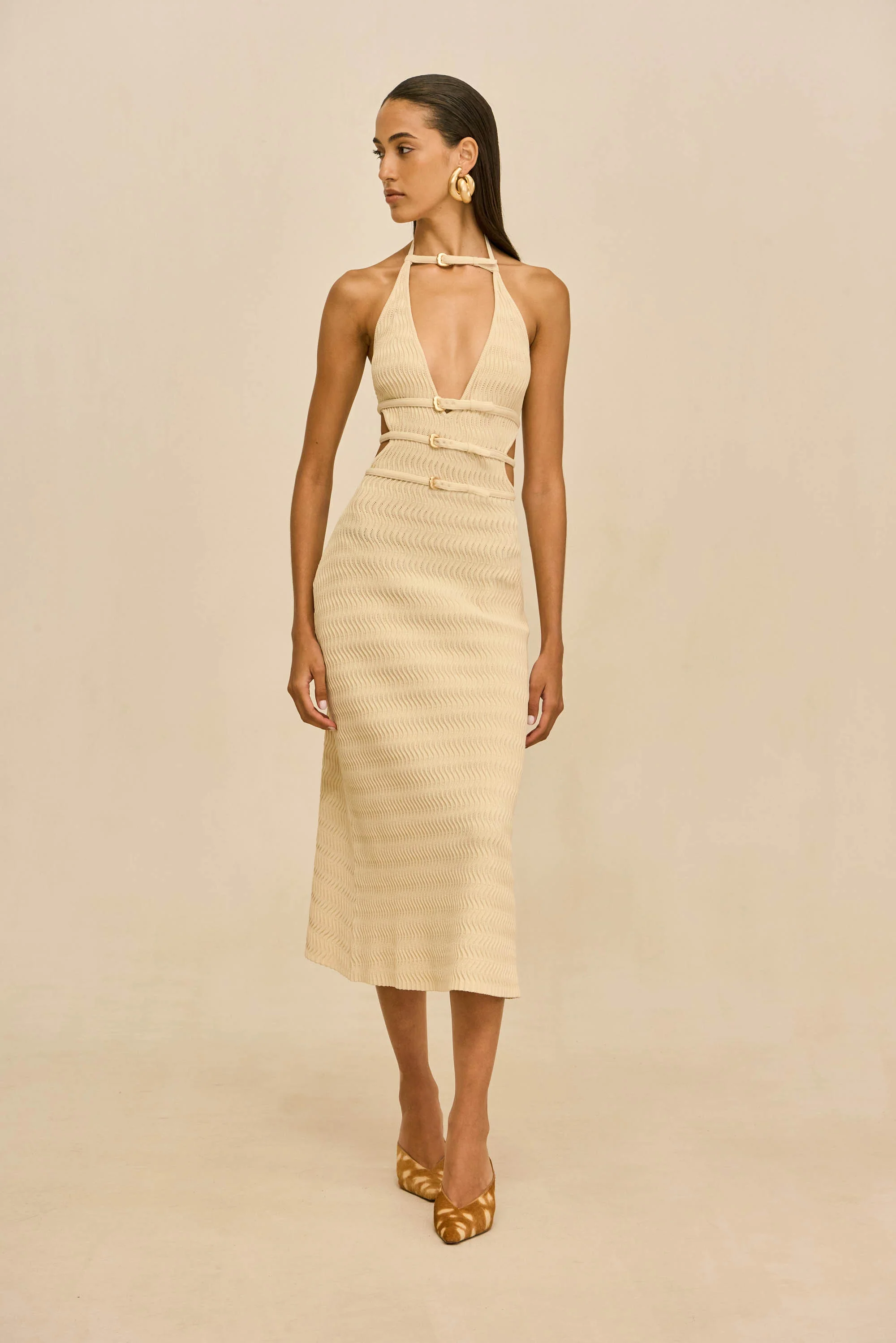 EVALEIGH KNIT DRESS - BEACH - Image 3