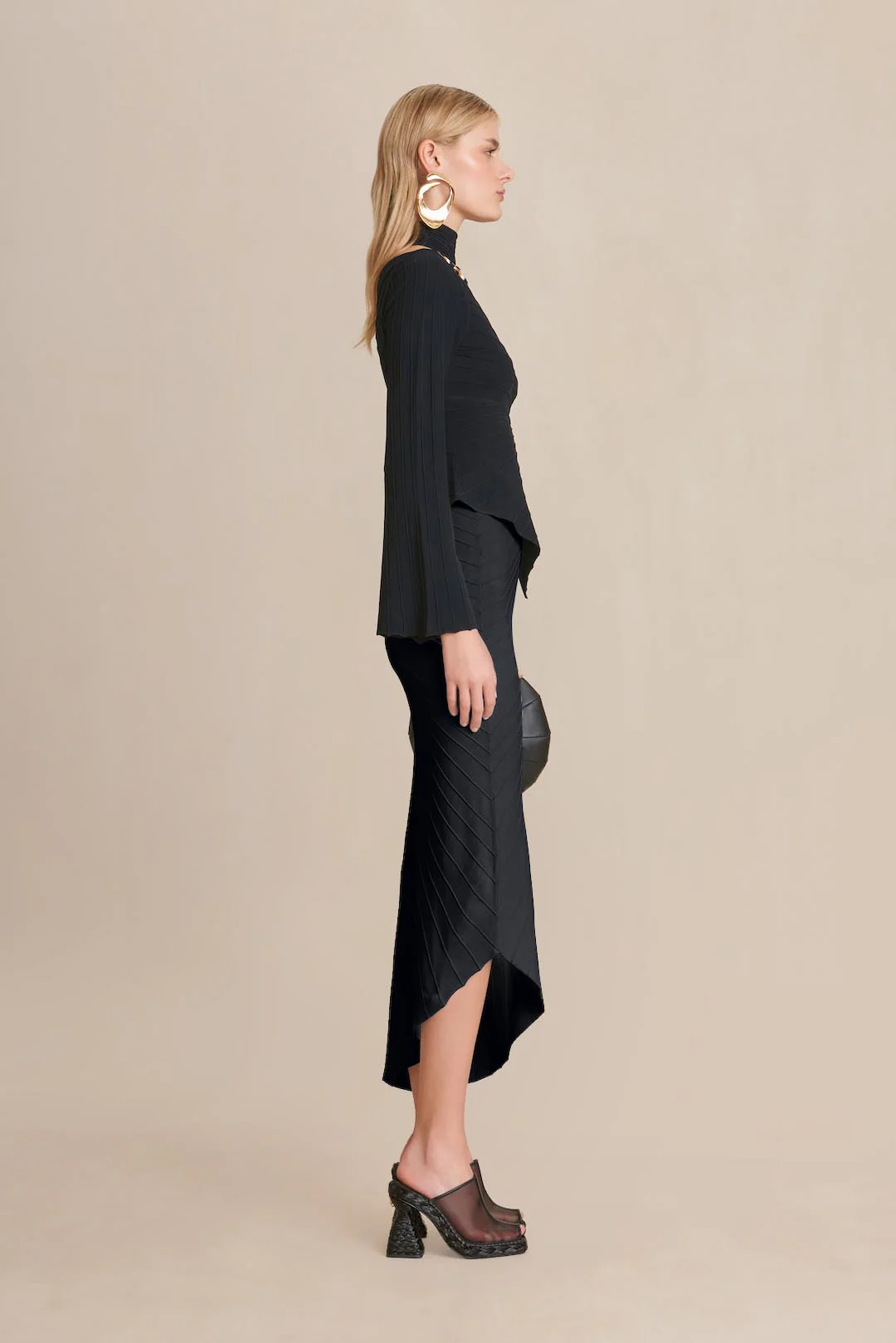 EWEN KNIT SKIRT - BLACK - Image 3