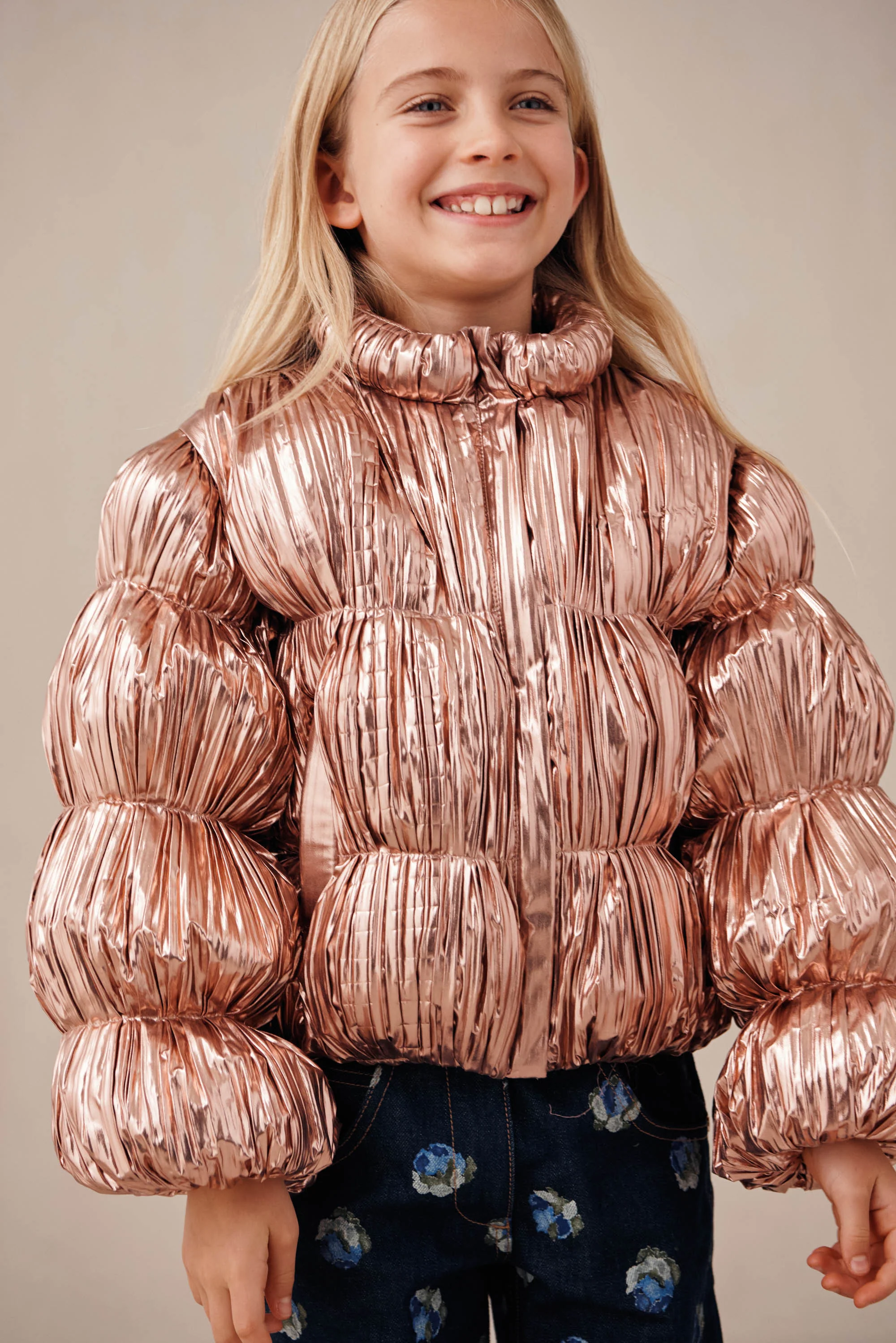 KIDS FRANNIE CONVERTIBLE JACKET - PETAL METALLIC - Image 5
