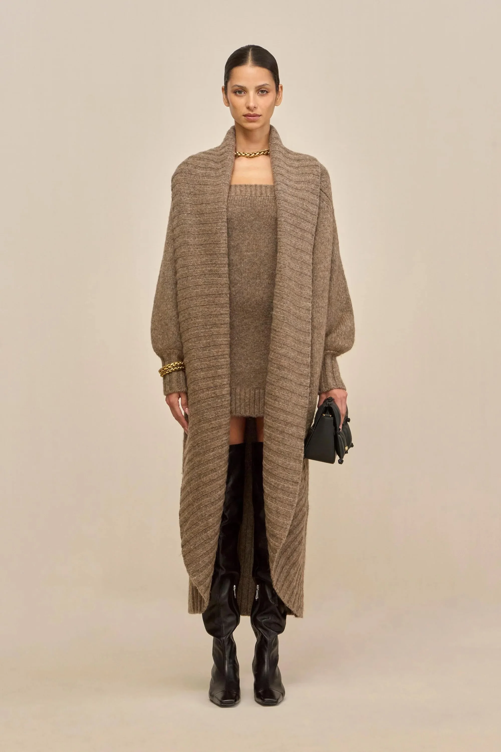 HOLLAND KNIT DRESS - OTTER - Image 4