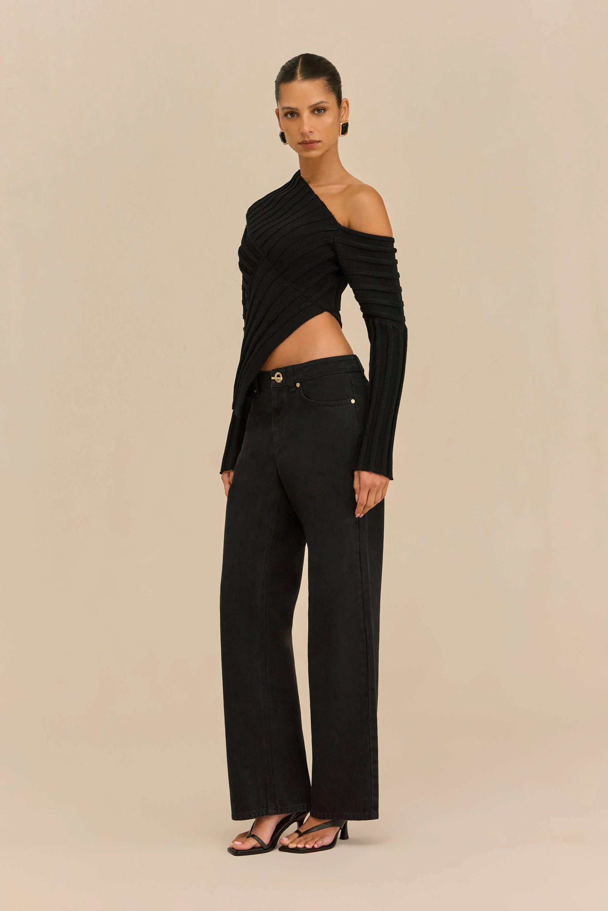 JAIDAN KNIT TOP - BLACK - Image 5