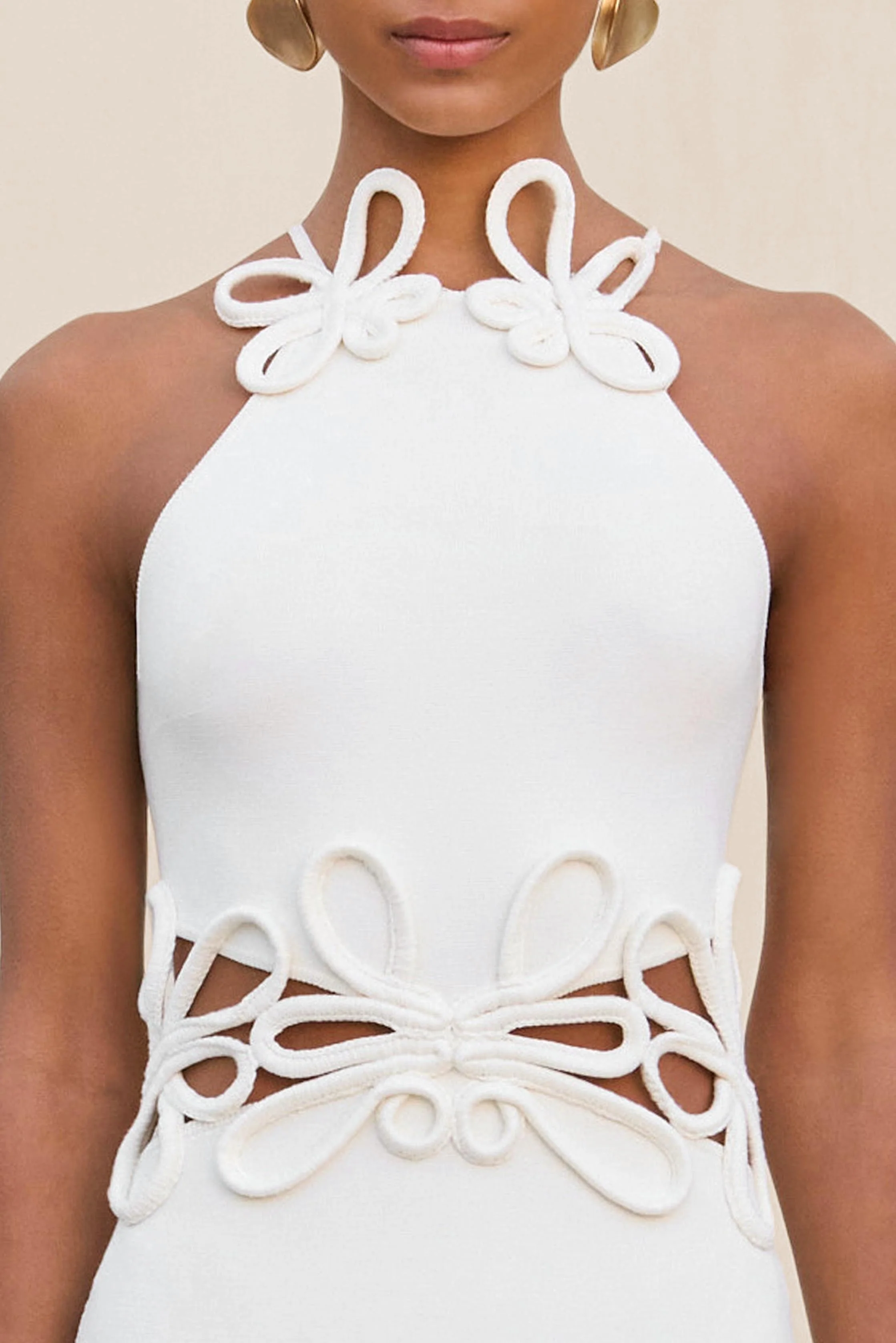 JENA KNIT DRESS - OFF WHITE - Image 3