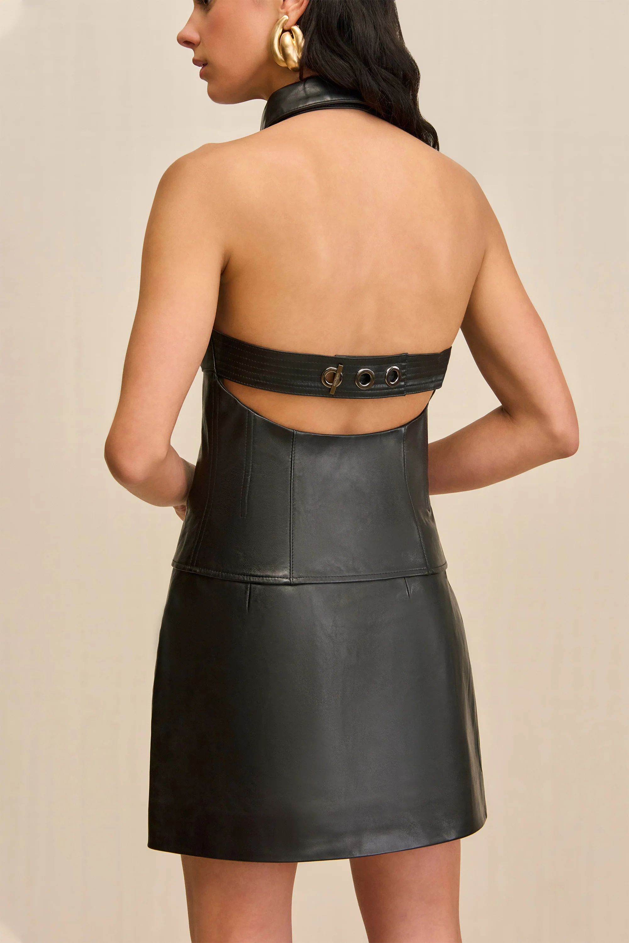 JILL TOP - BLACK LEATHER - Image 5