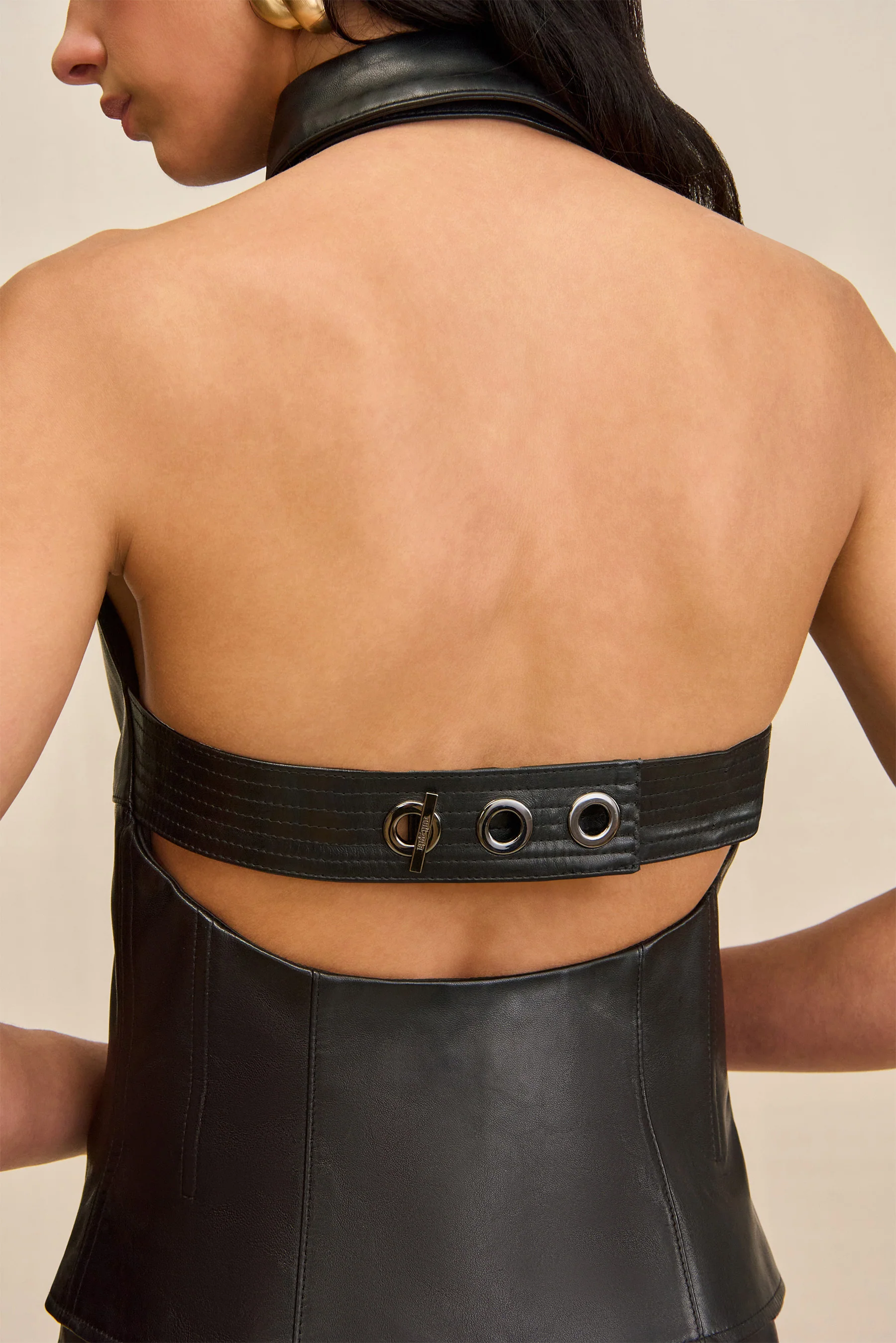 JILL TOP - BLACK LEATHER - Image 6
