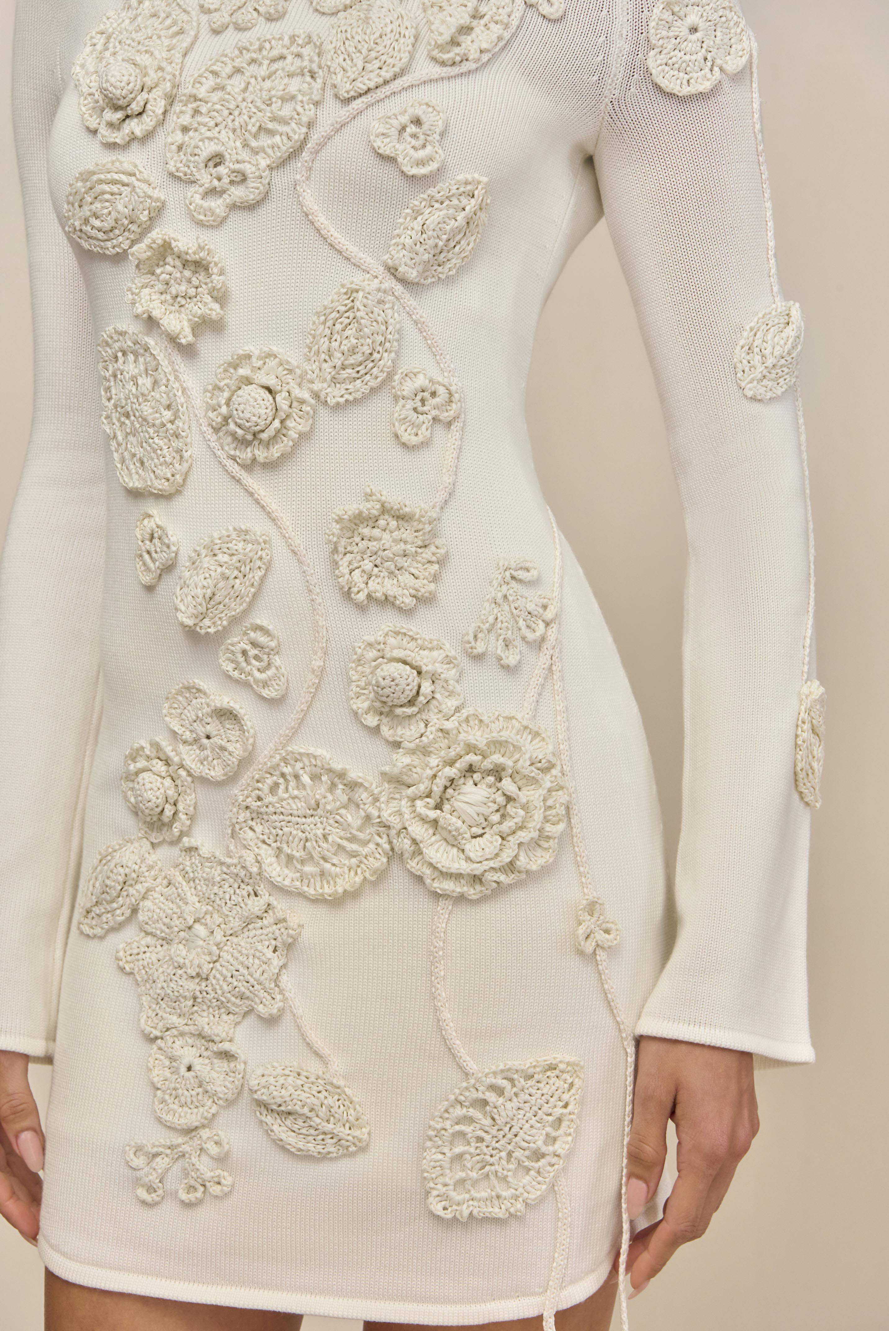 KAELA KNIT DRESS - OFF WHITE - Image 2
