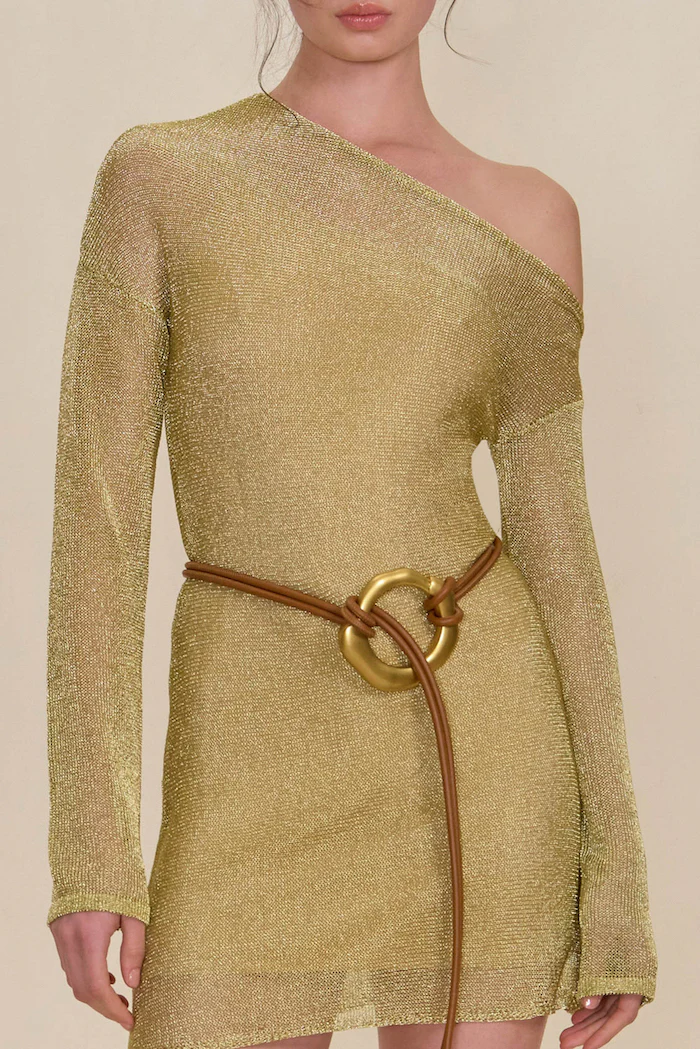 KARISHMA KNIT DRESS - GOLD - Image 2