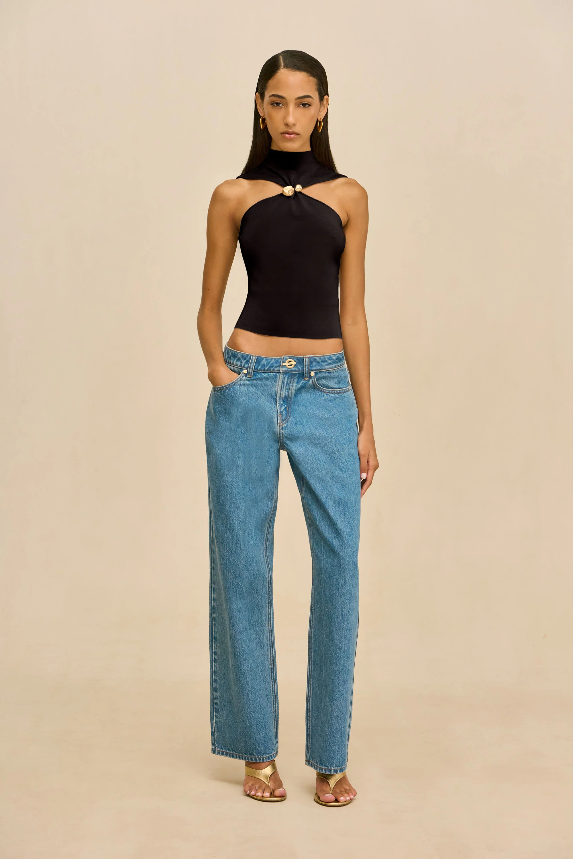 KATHERINE KNIT TOP - BLACK - Image 2