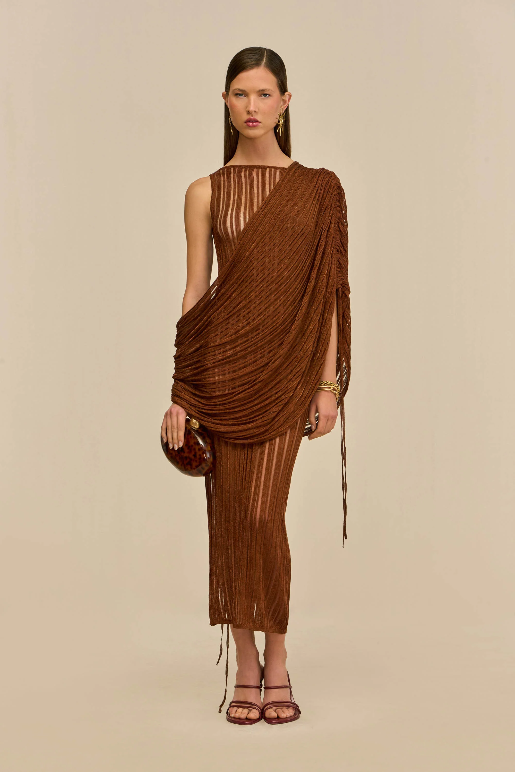 KAYA KNIT DRESS - SADDLE