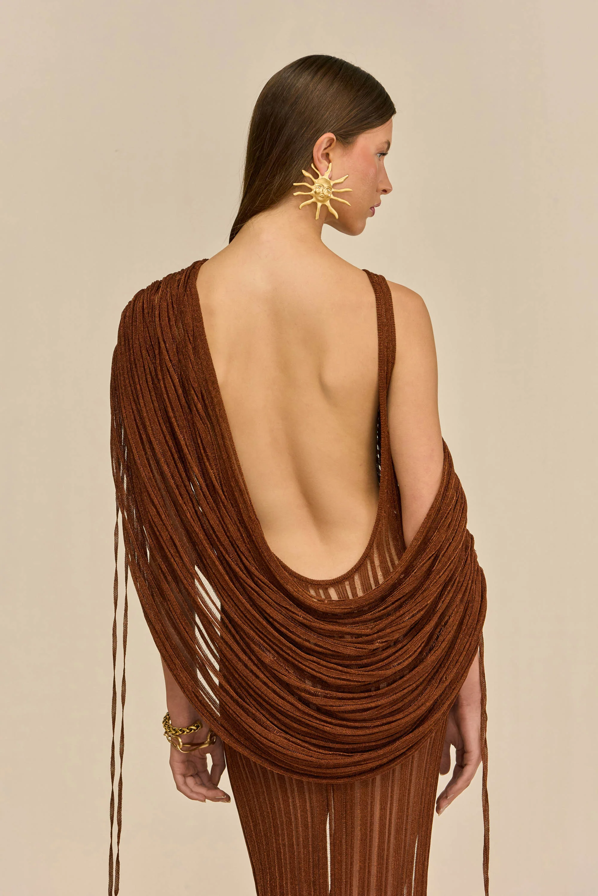 KAYA KNIT DRESS - SADDLE - Image 9
