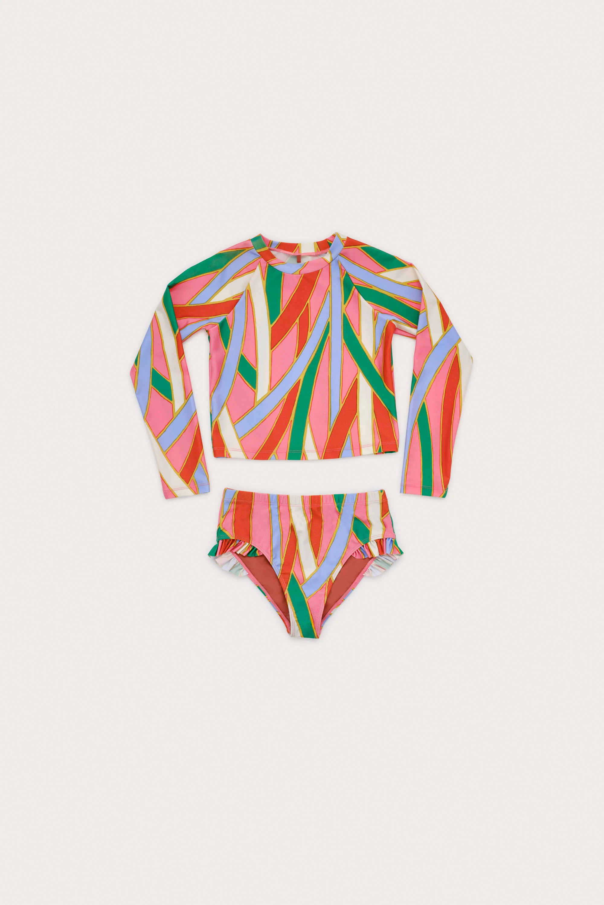 KIDS MARY RASHGUARD SET - VINTAGE STRIPE PRINT