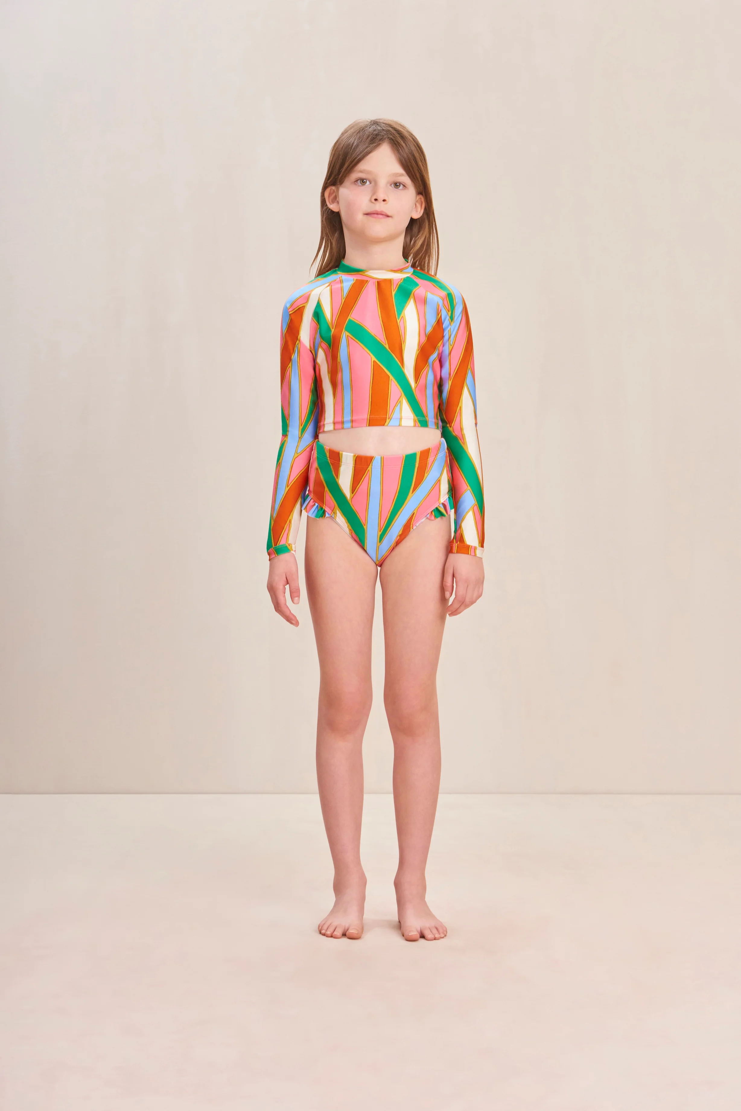 KIDS MARY RASHGUARD SET - VINTAGE STRIPE PRINT - Image 2