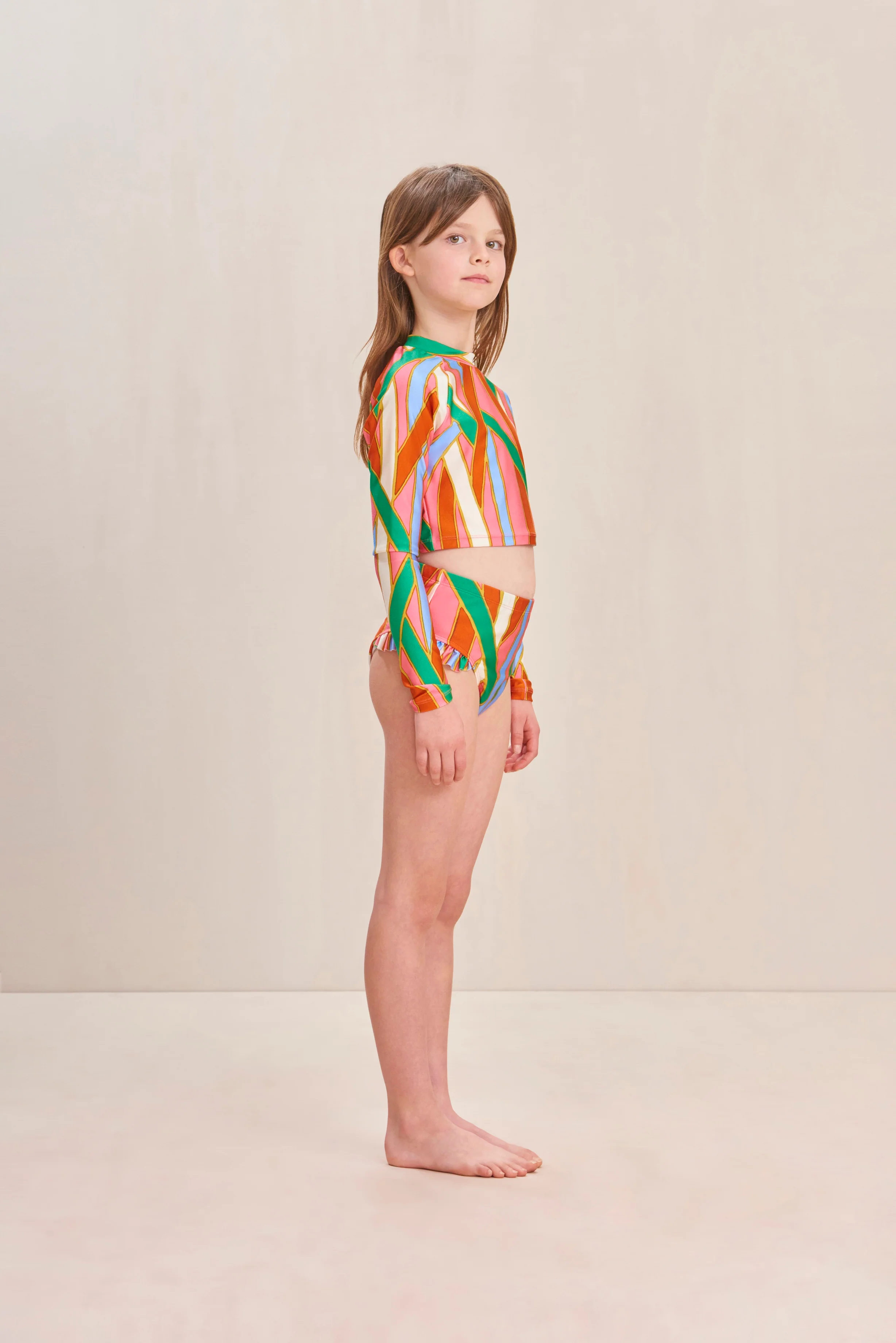 KIDS MARY RASHGUARD SET - VINTAGE STRIPE PRINT - Image 4