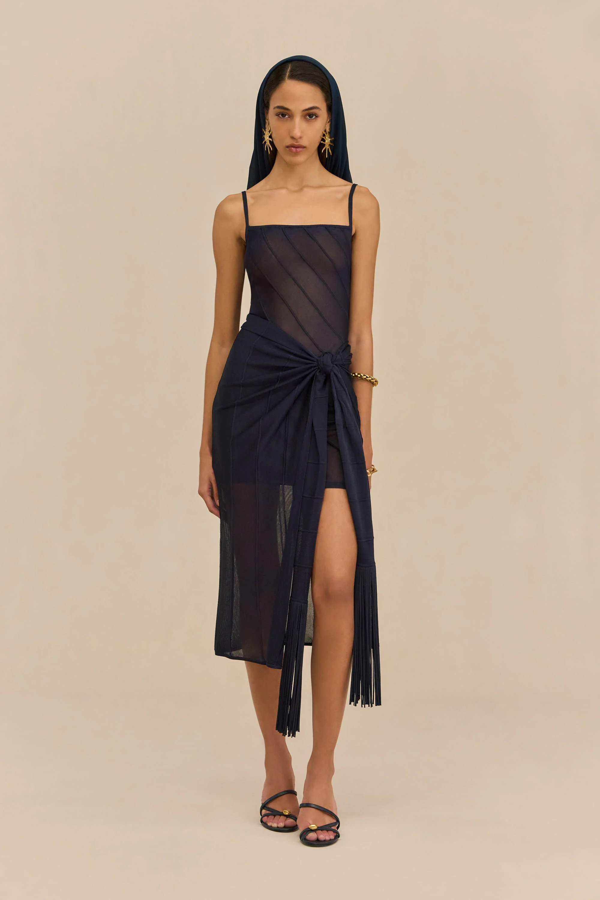 KORSA KNIT DRESS - DEEP LAKE