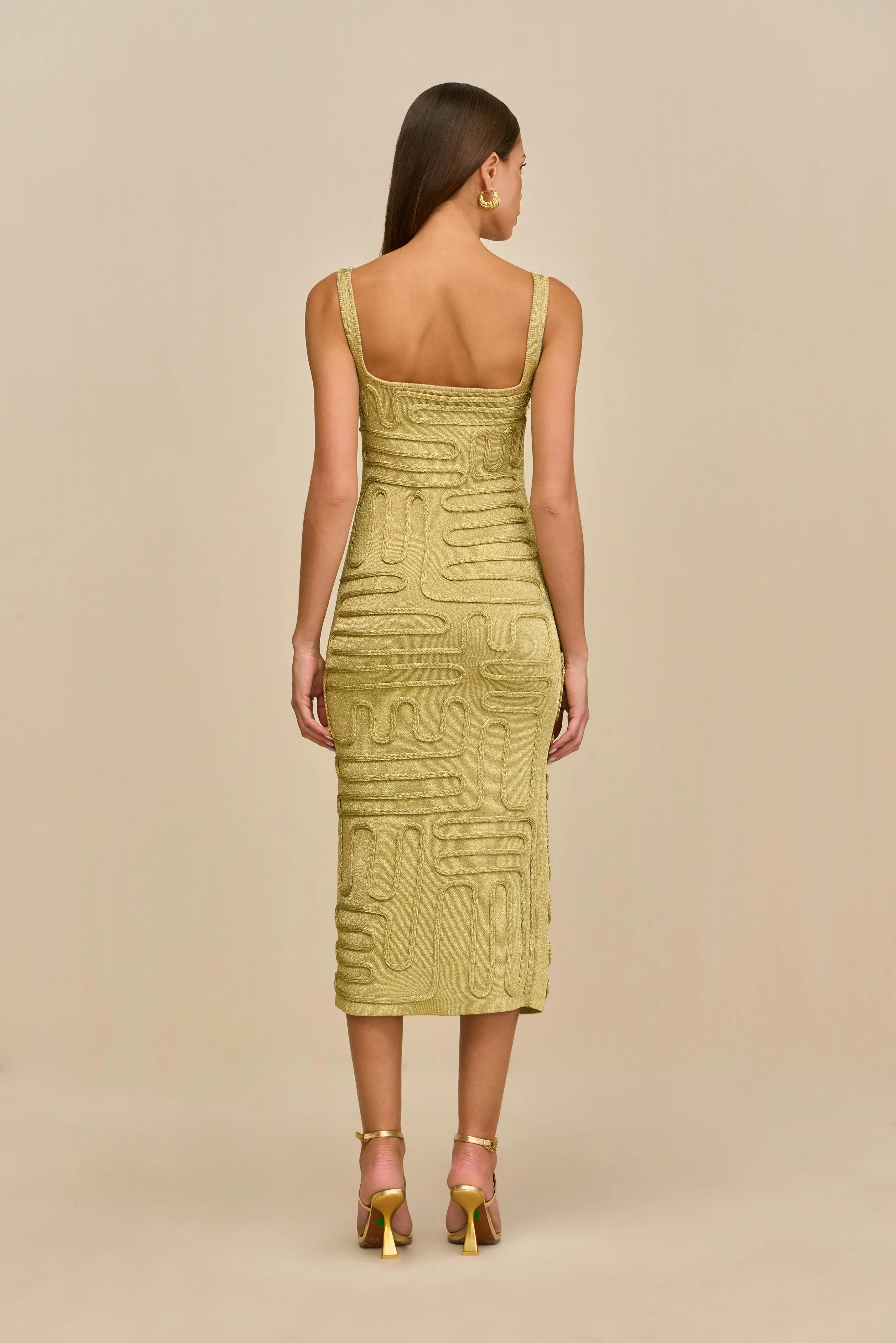 KYMIA KNIT DRESS - GOLD - Image 5