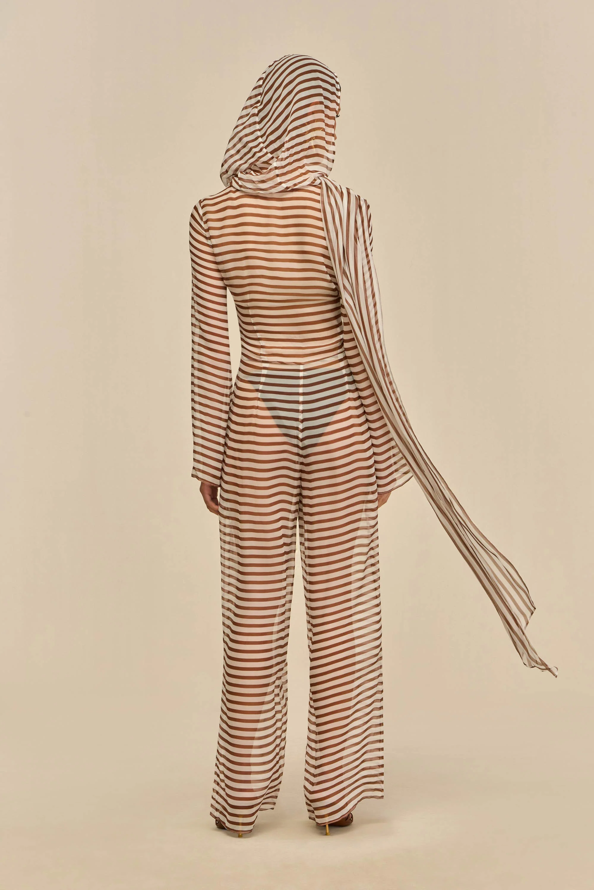 LAKELYN COVERUP JUMPSUIT - SMALL SADDLE STRIPE - Image 7