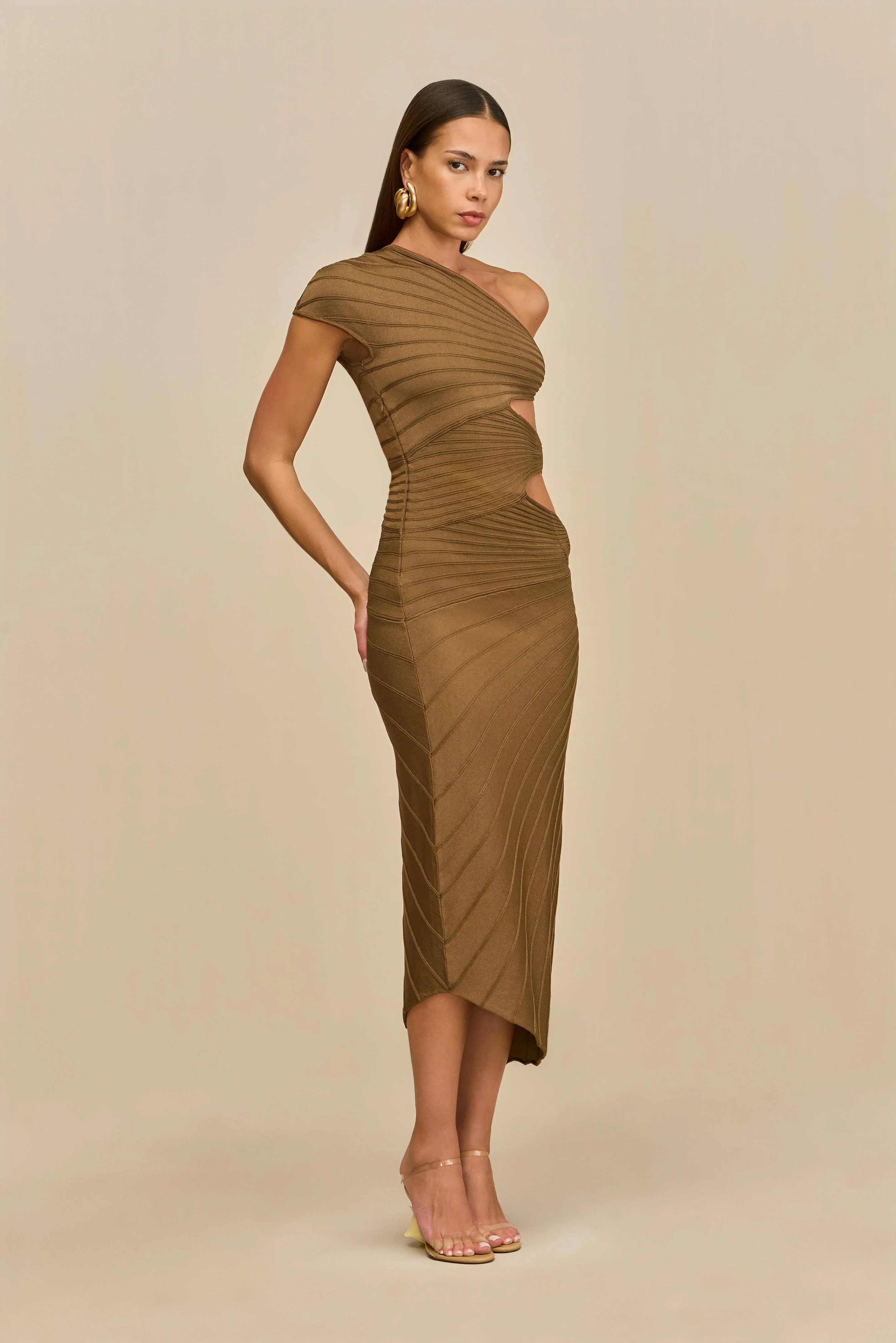 LURENZ KNIT DRESS - AFFOGATO - Image 3