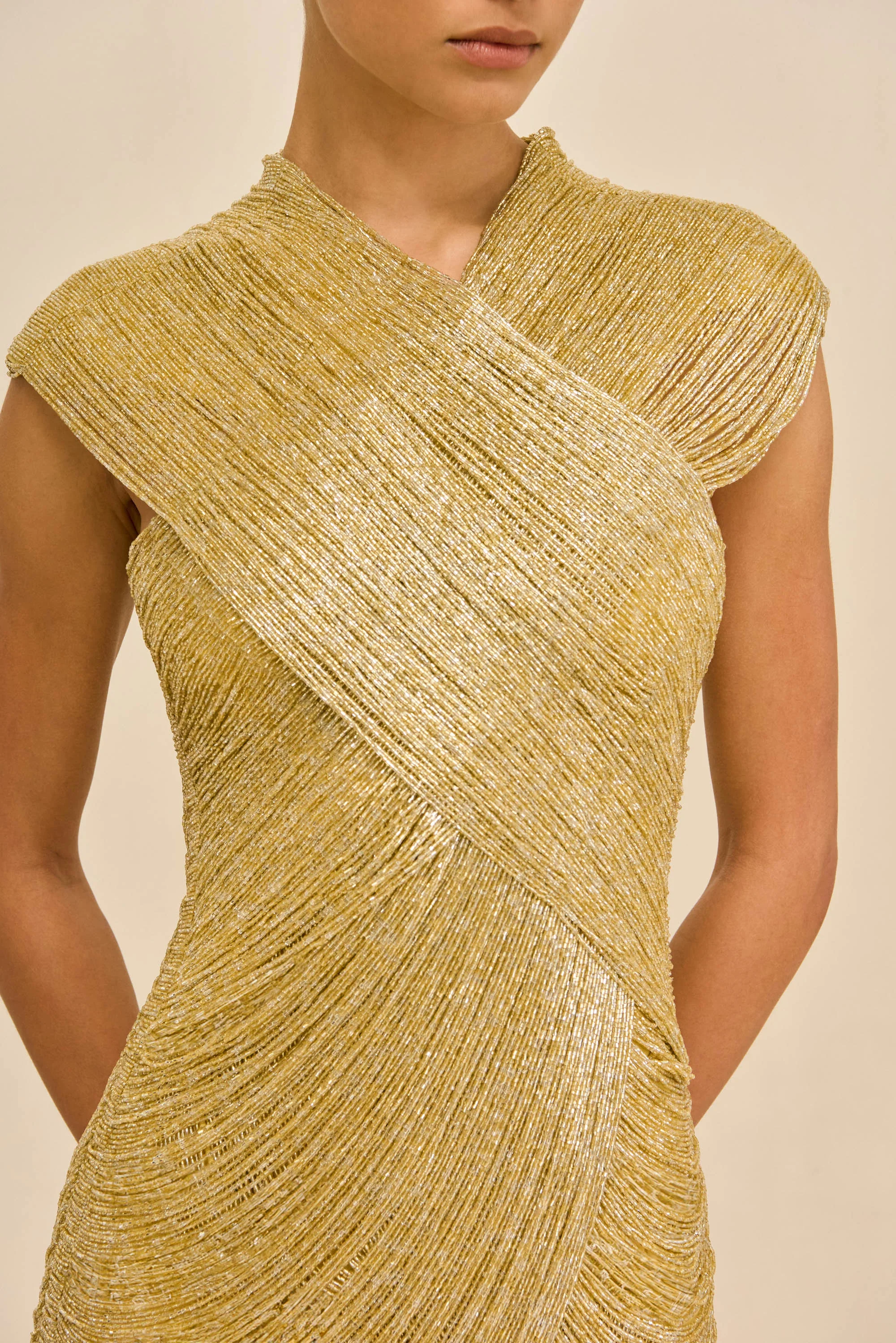 LYON DRESS - LIGHT GOLD - Image 4